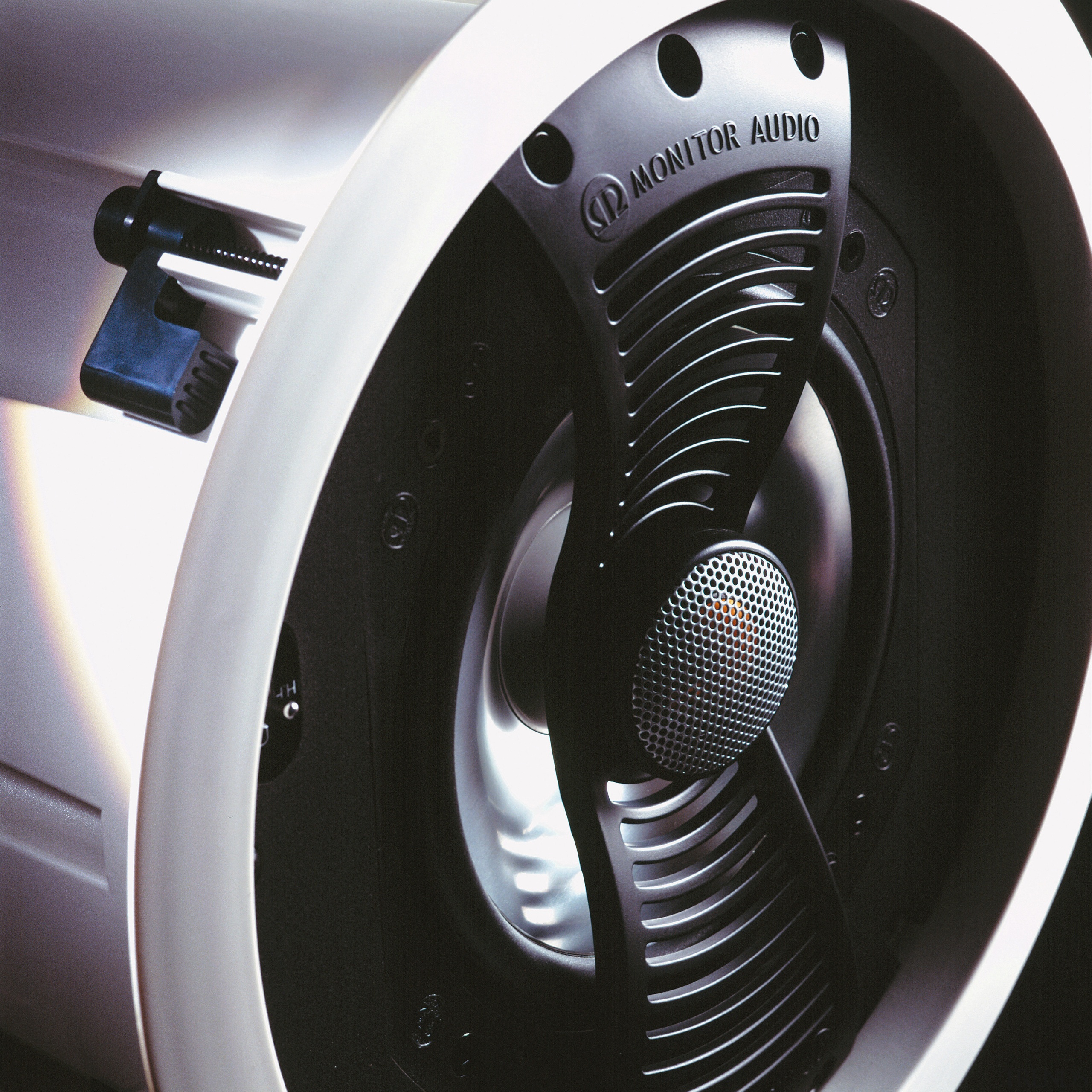 A view of a speaker. - A view product design, technology, black