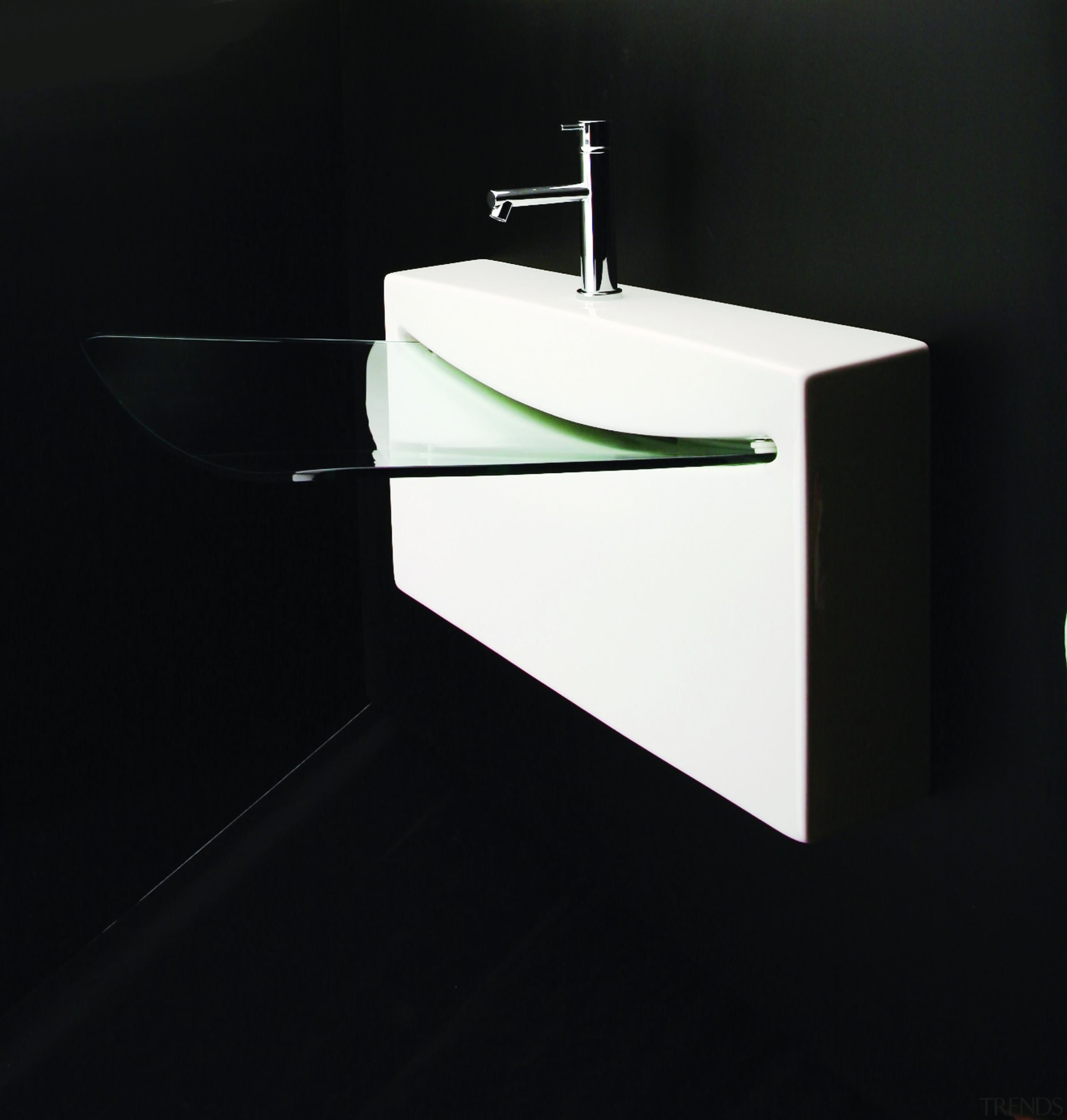 Wall-mount porcelain lavatory with one faucet hole, no angle, bathroom accessory, bathroom cabinet, bathroom sink, plumbing fixture, product design, sink, tap, black