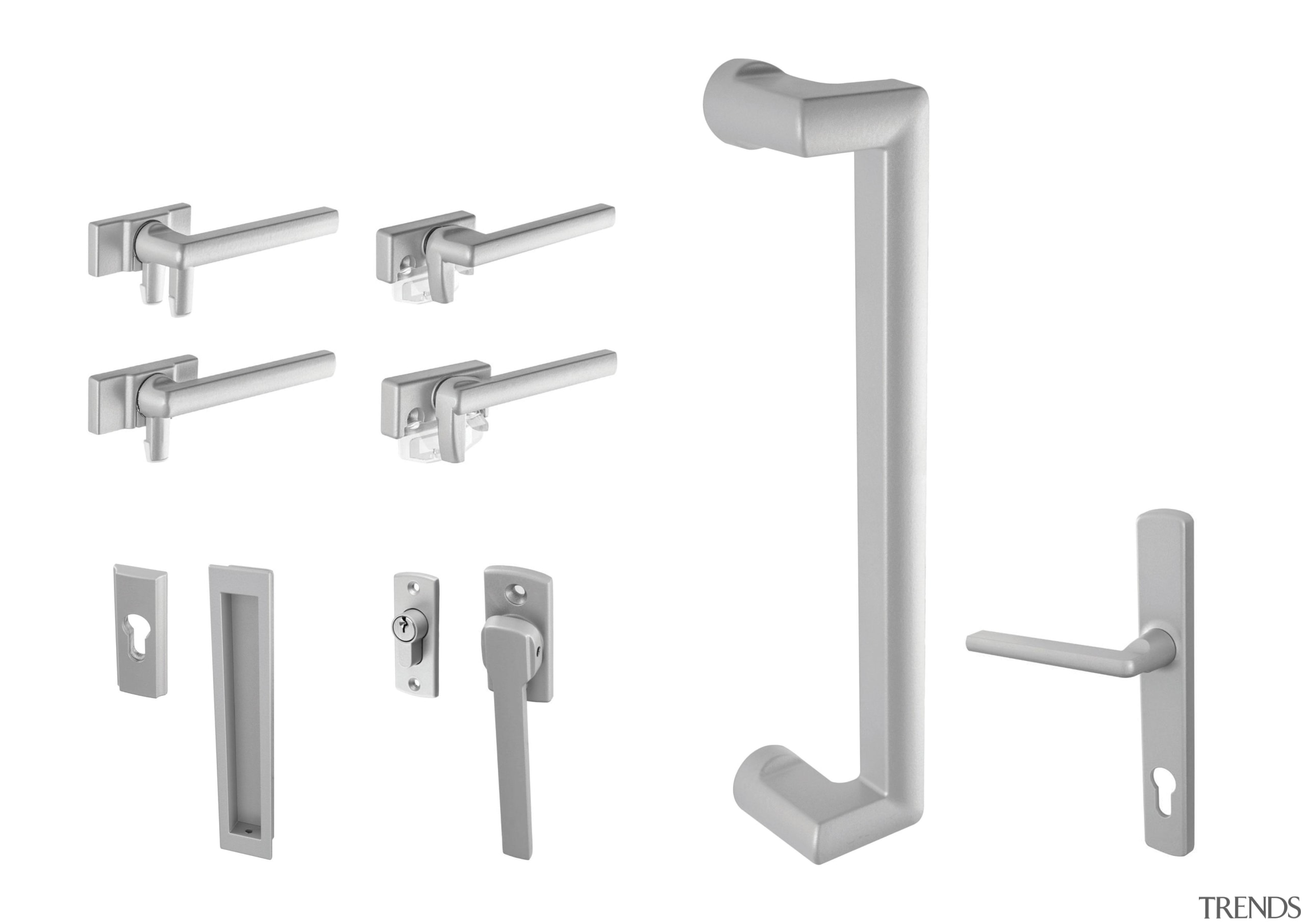 Stylish aluminium hardware that can be colour-matched to angle, door handle, hardware, hardware accessory, product, white