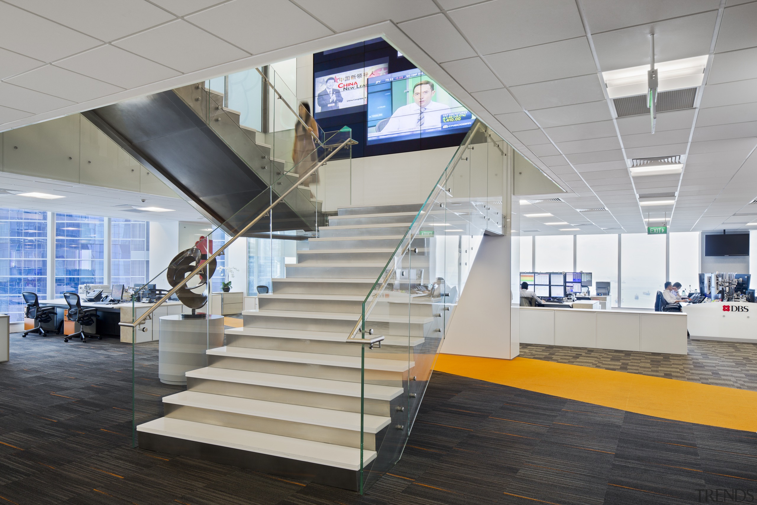 View of The Exchange at DBS Asia Central architecture, daylighting, gray