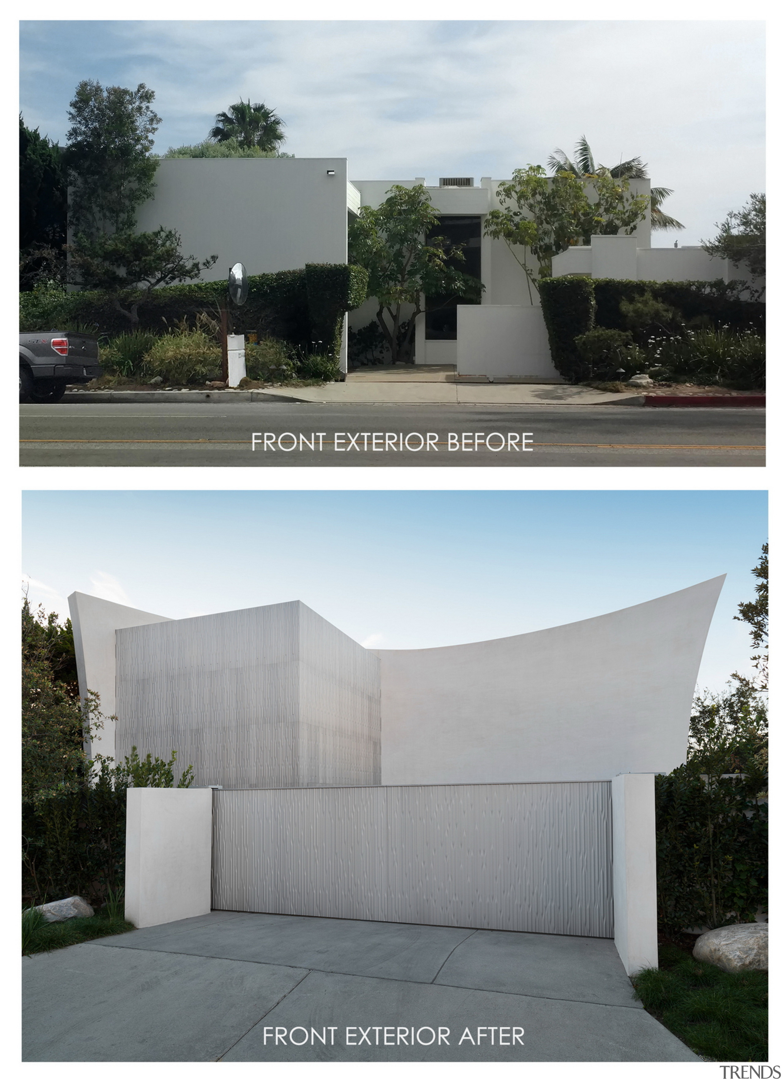 Before and after front elevation. Photo: Jose Manuel 