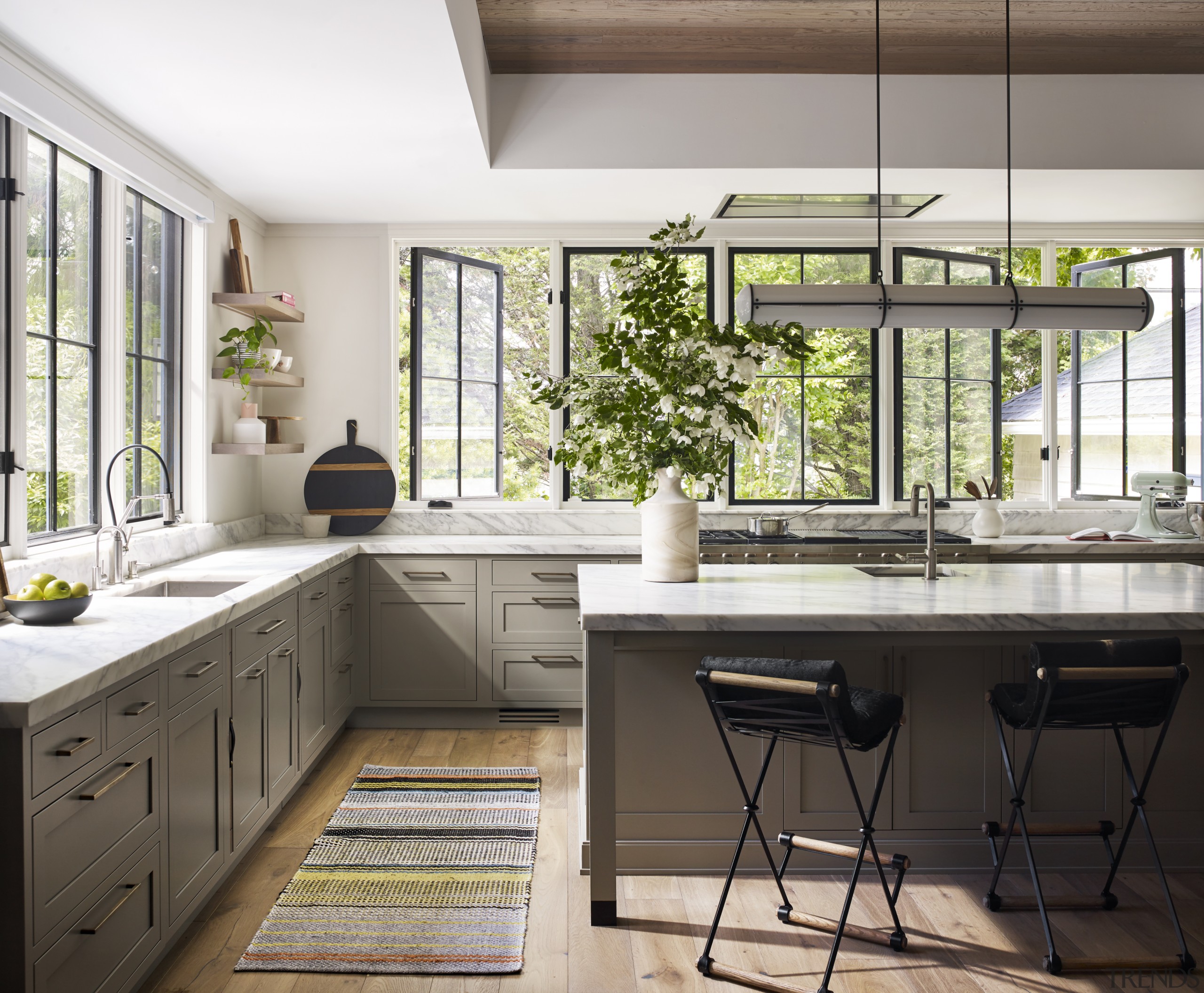 ​​​​​​​Marble benchtops, classic windows and traditional paneling all 