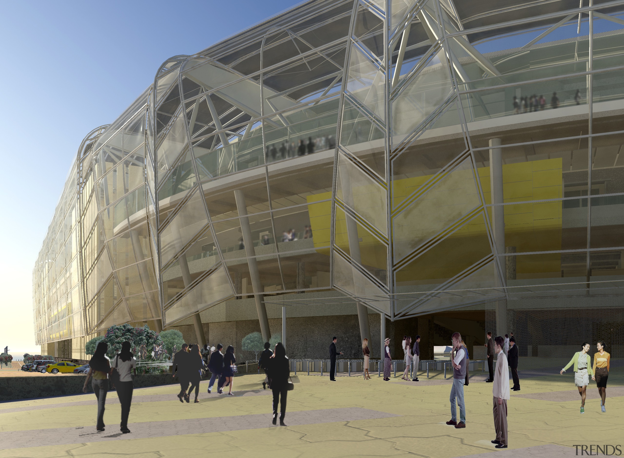 Image of the beautiful Auckland City. - Image architecture, building, mixed use, sport venue, structure, gray