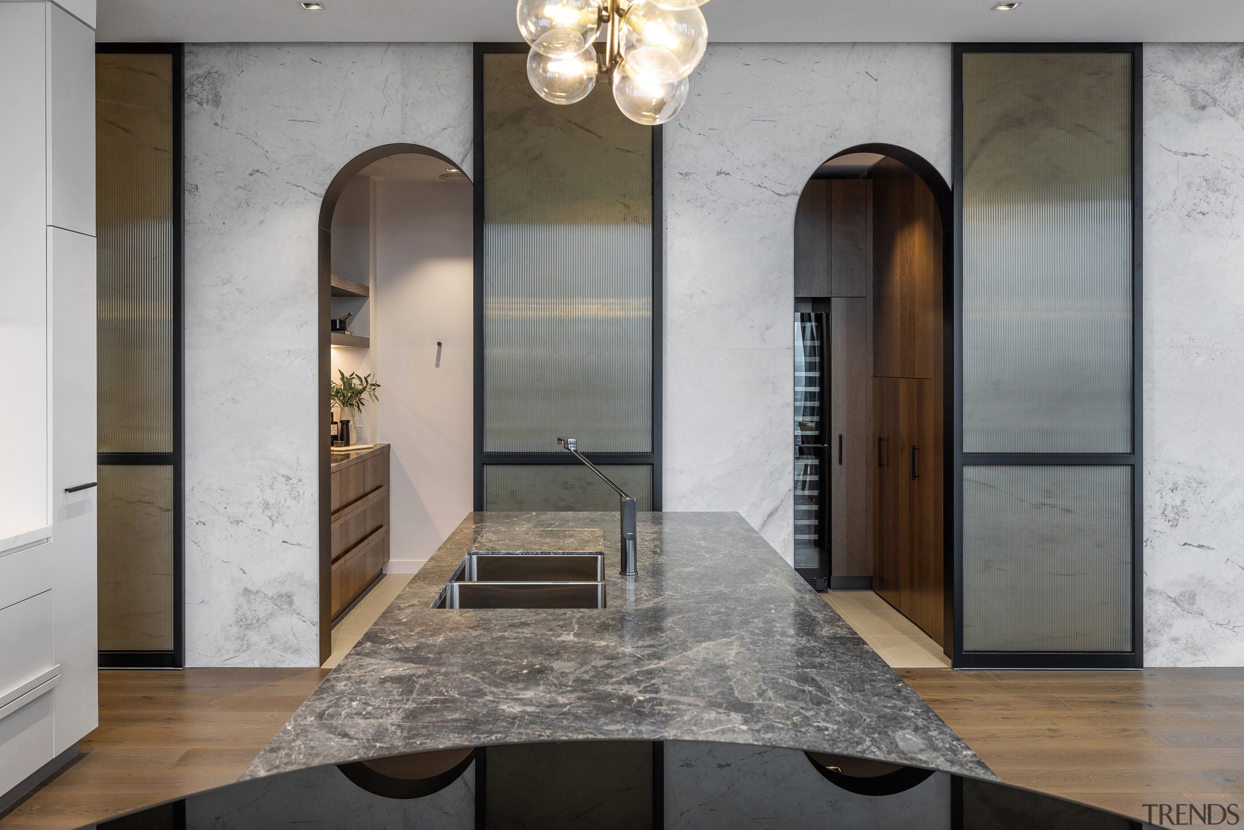 Kitchen, scullery and wine storage. - Top of 