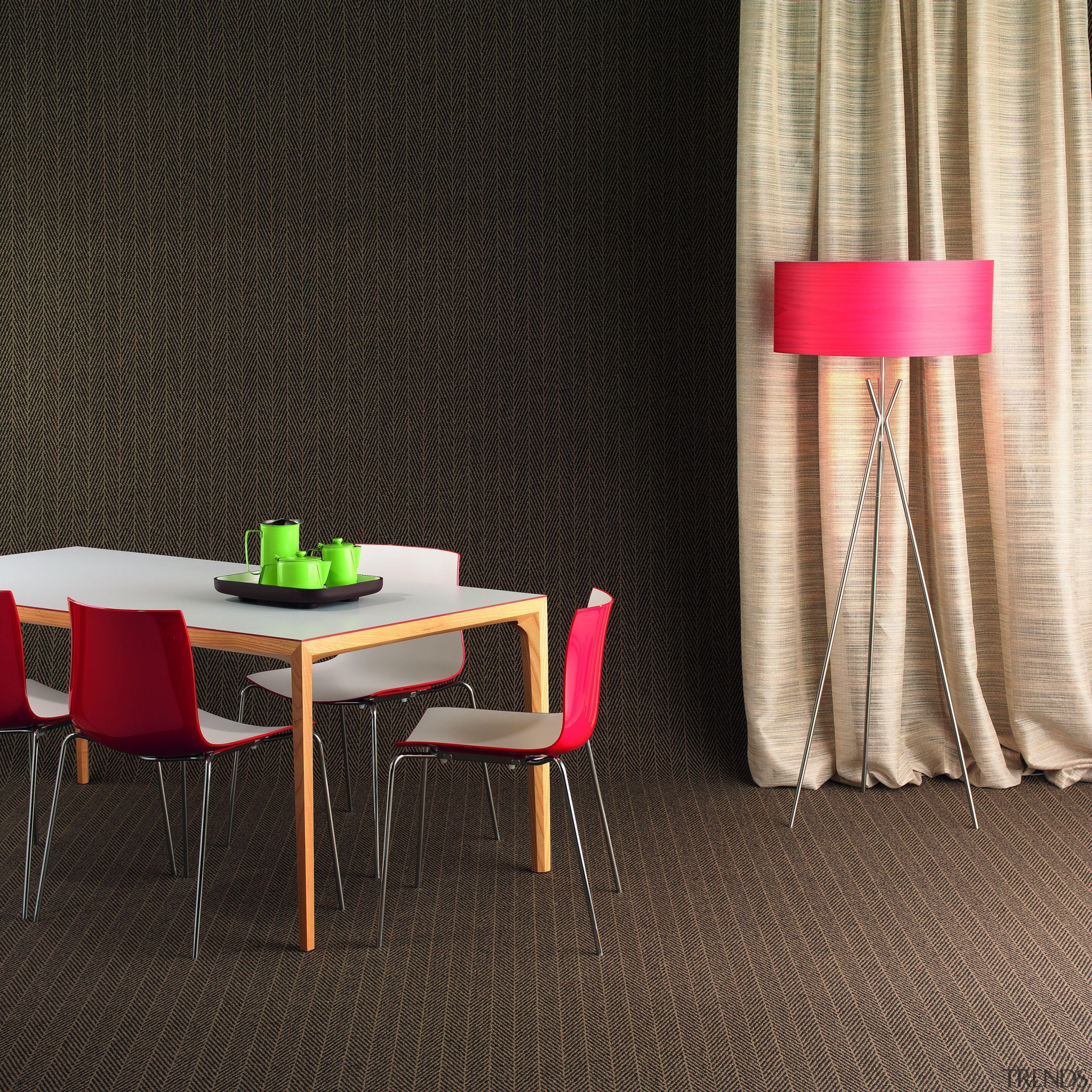 Named for the home of upmarket London men's chair, curtain, floor, flooring, furniture, interior design, product design, table, textile, wood, black