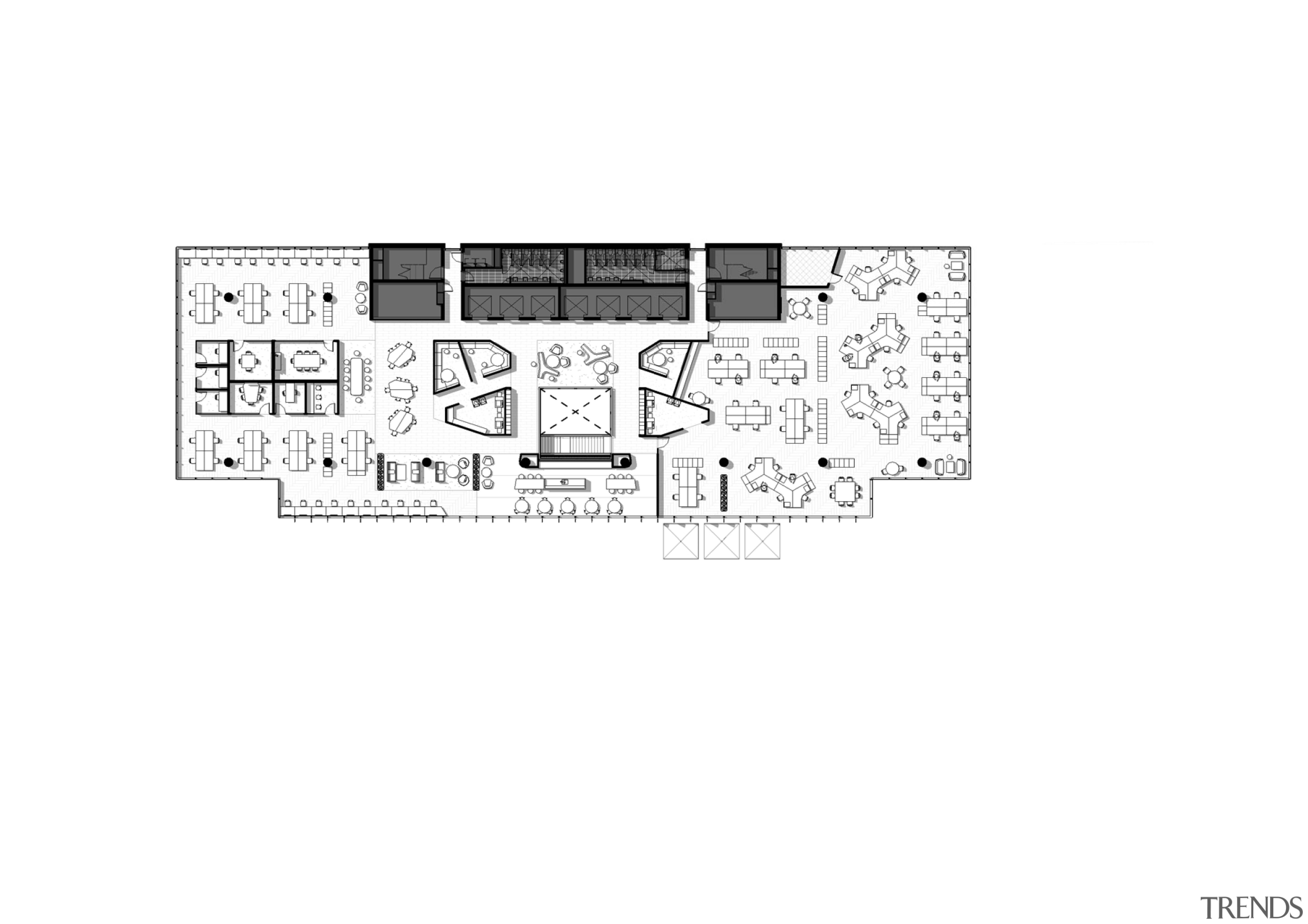 Plan of a typical tower floor at 1 area, design, diagram, floor plan, font, line, plan, product, product design, text, white