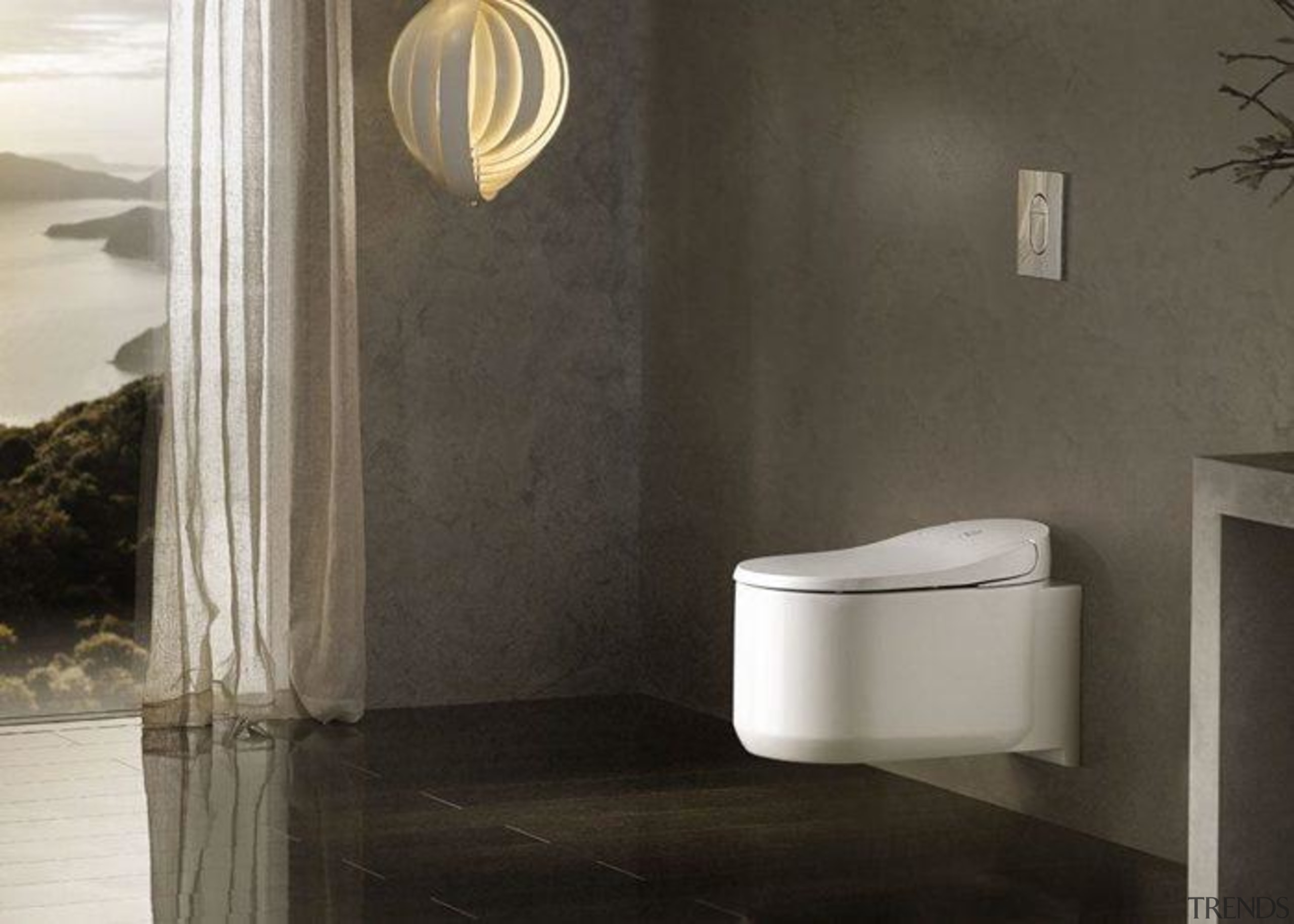 39354 SH0a - architecture | bathroom | beige architecture, bathroom, beige, bidet, ceramic, concrete, floor, flooring, interior design, marble, material property, plumbing fixture, room, tile, toilet, wall, black, gray