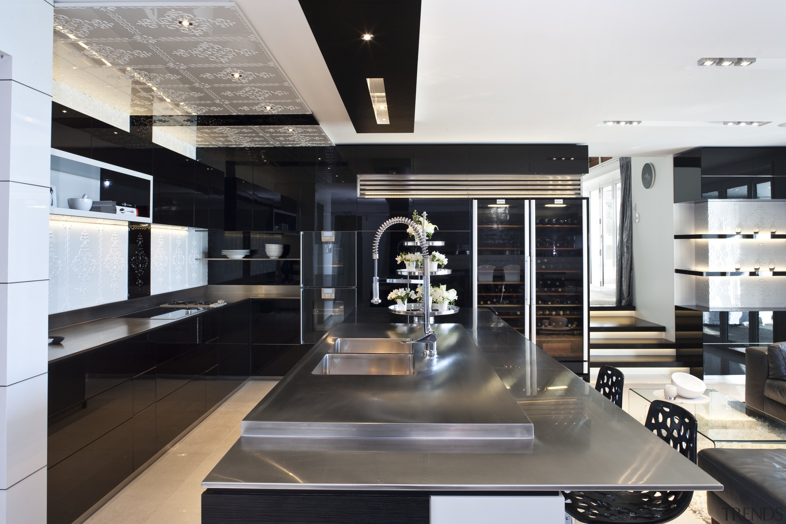 Close-up view of this kitchen island - Close-up interior design, kitchen, white, black