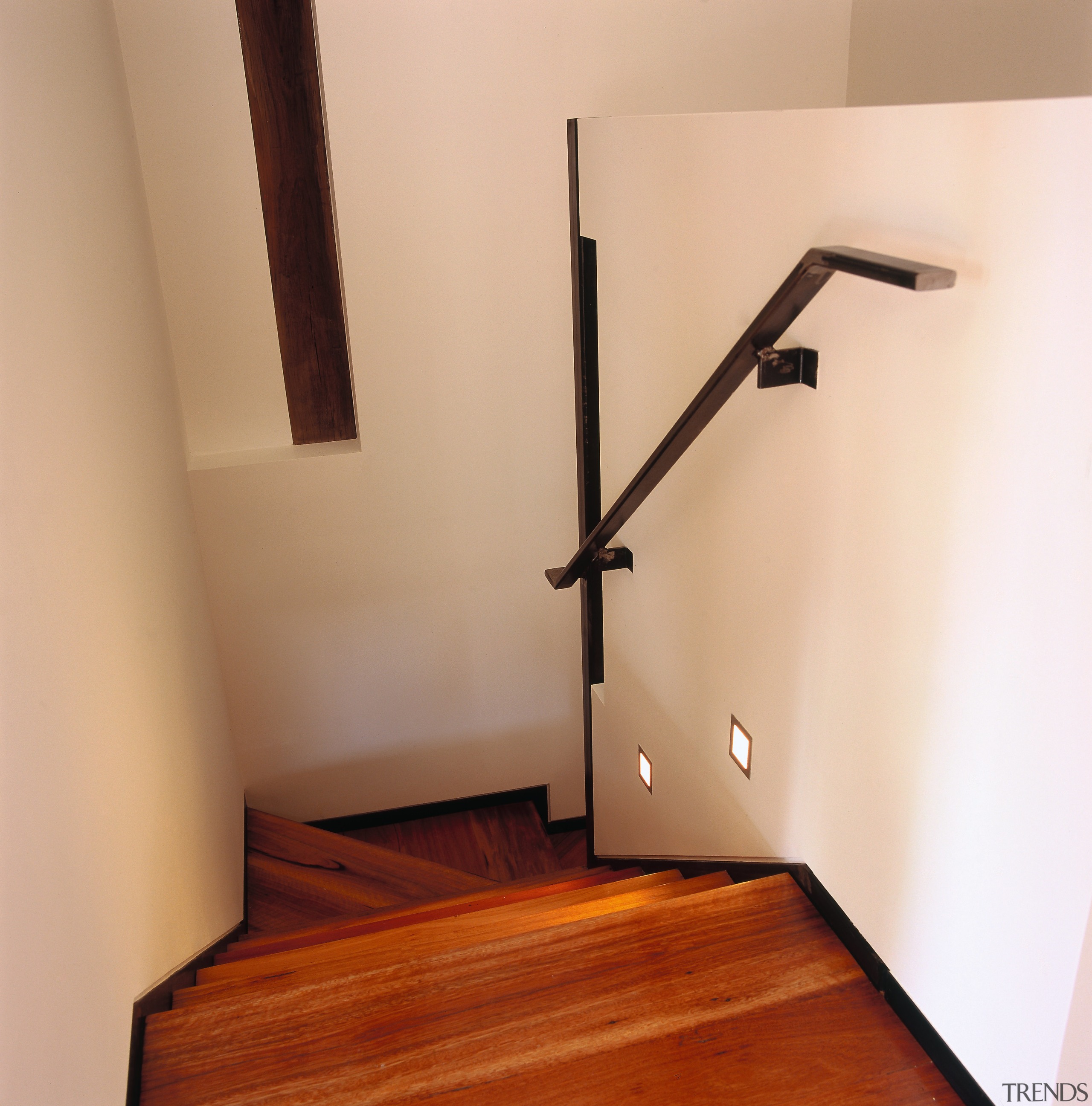 View of the  stairway, wooden floor ans floor, flooring, handrail, hardwood, interior design, laminate flooring, lighting, wood, wood flooring, orange