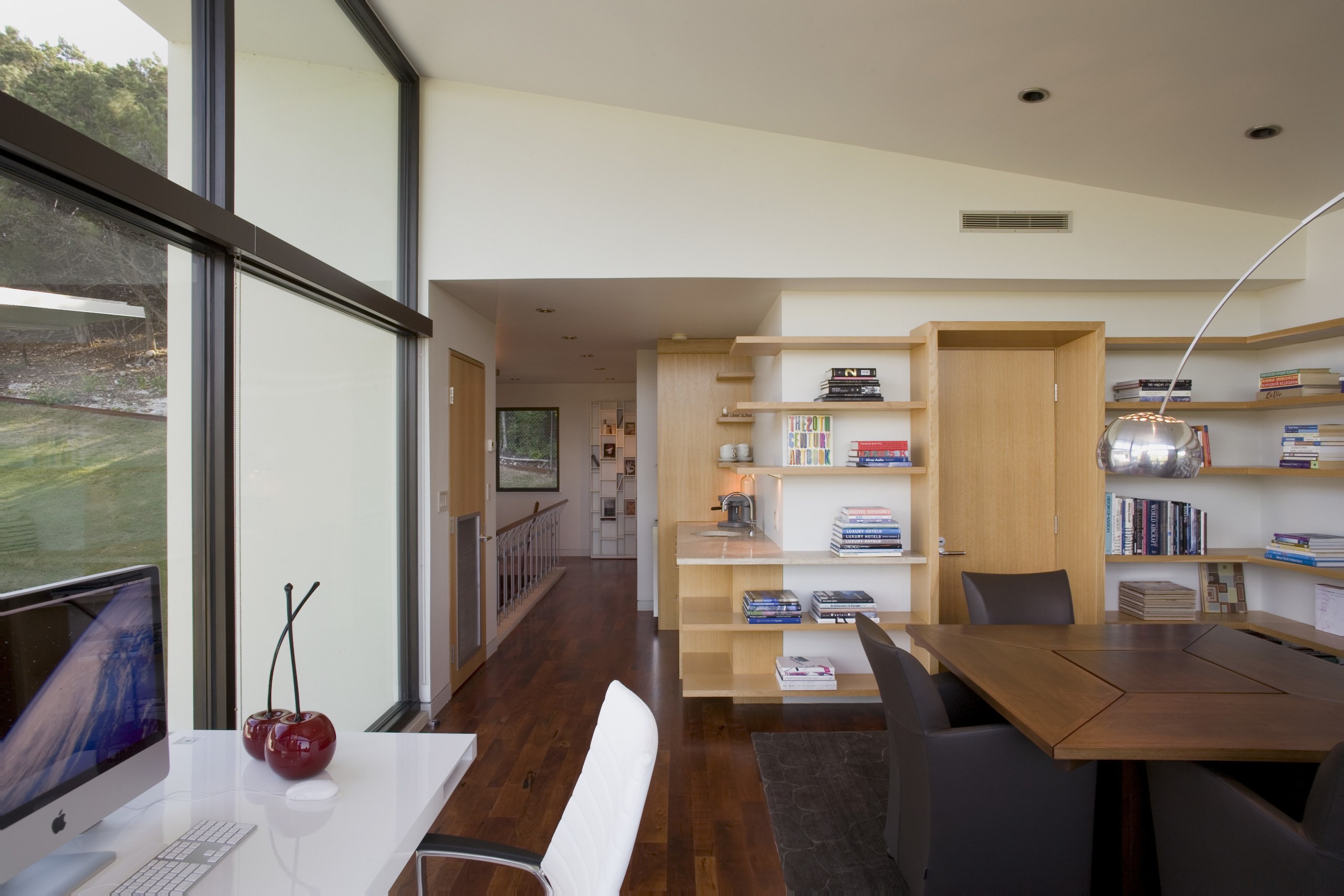 View of the guest suite with dining furnishings, architecture, daylighting, house, interior design, real estate, gray