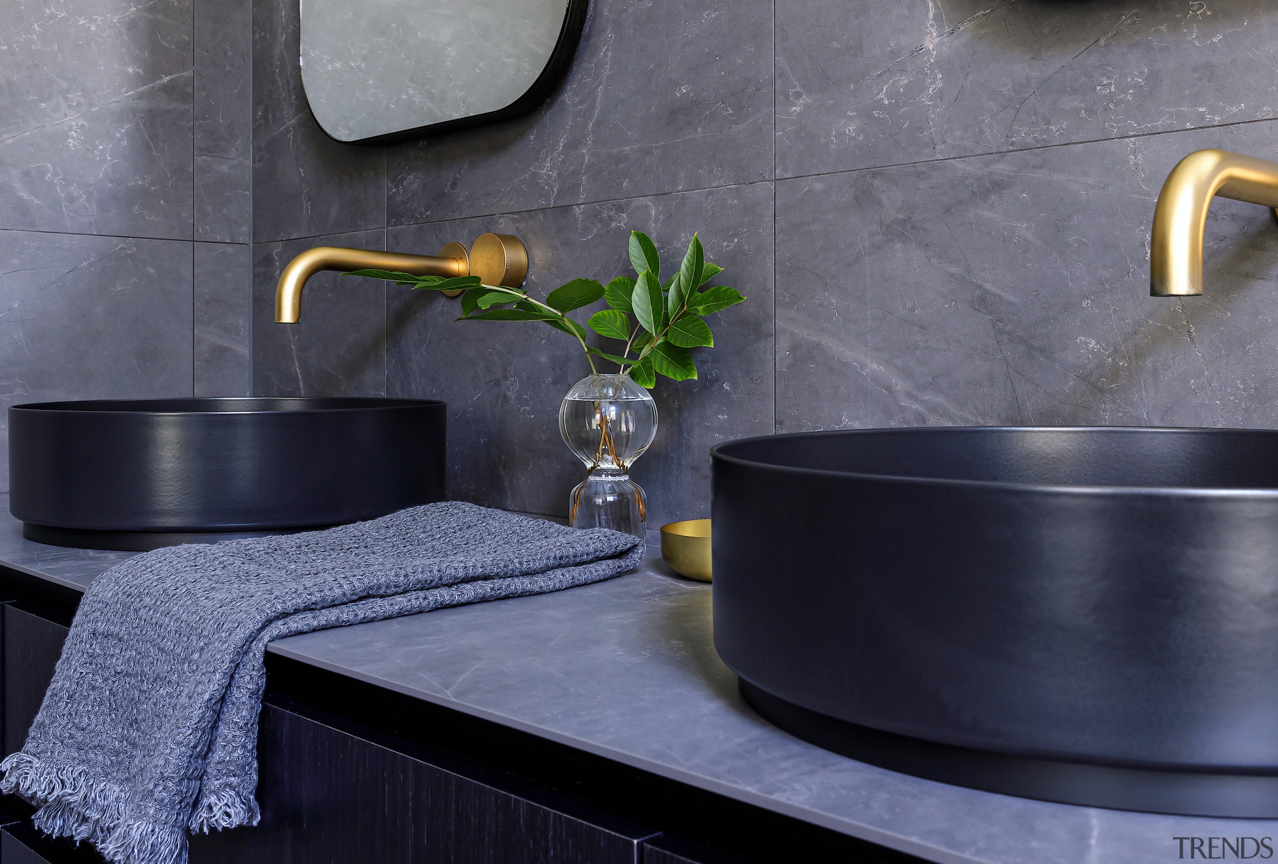 The moody, and somewhat masculine colour scheme was 