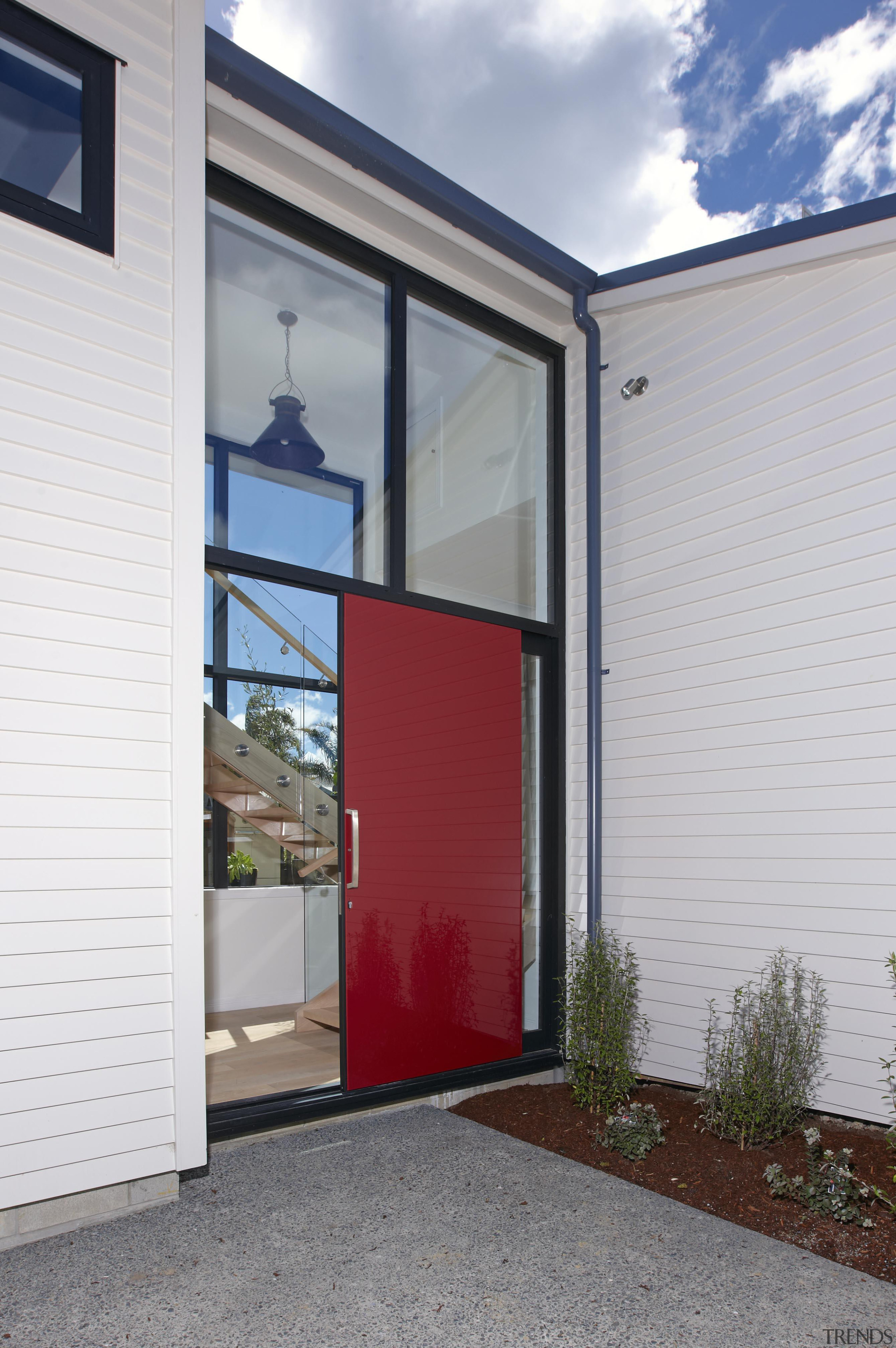 Make a real impact with a coloured glass architecture, door, facade, home, house, property, real estate, window, gray