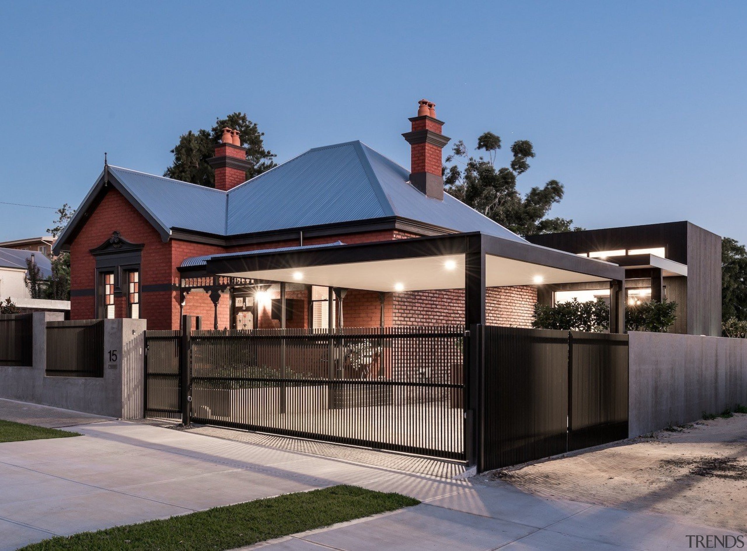 Dalecki Design architecture, facade, home, house, property, real estate, residential area, roof, teal, gray