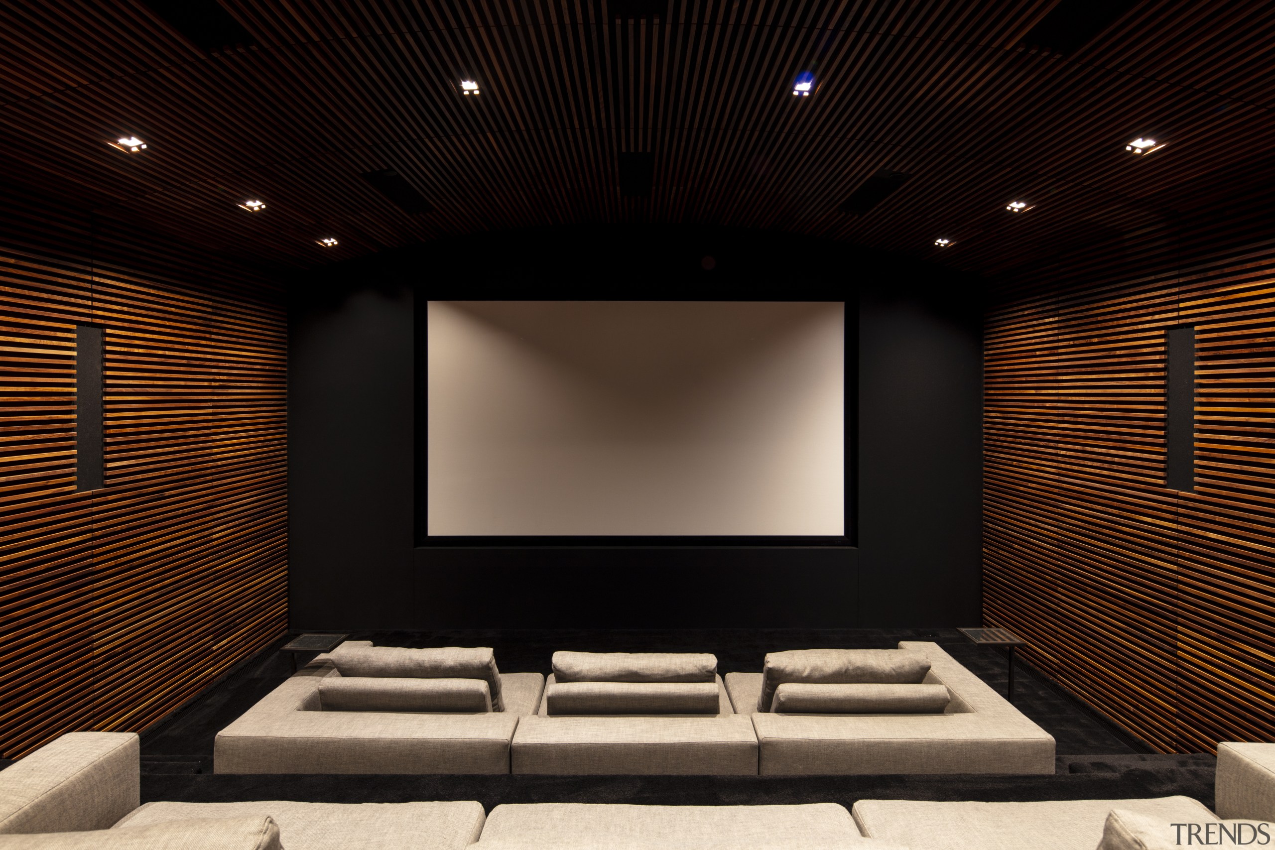 ​​​​​​​This home theatre was professionally designed and engineered architecture, home theatre, design, electronics, interior design, projection screen, home theatre, technology, SPFa