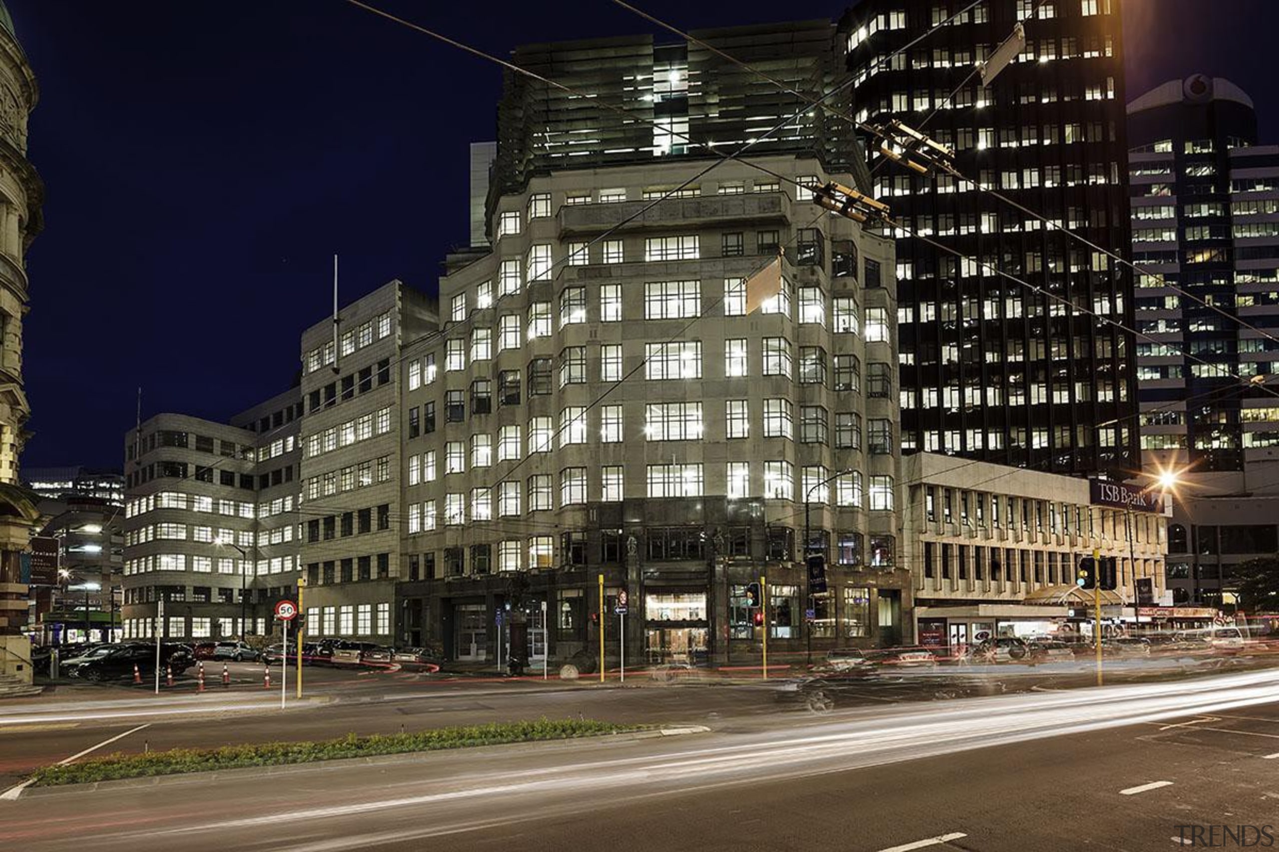 NOMINEETe Puna Kokiri (3 of 4) - Resene architecture, building, city, cityscape, commercial building, condominium, corporate headquarters, downtown, facade, infrastructure, landmark, metropolis, metropolitan area, mixed use, neighbourhood, night, residential area, sky, skyscraper, street, tower block, town, urban area, black