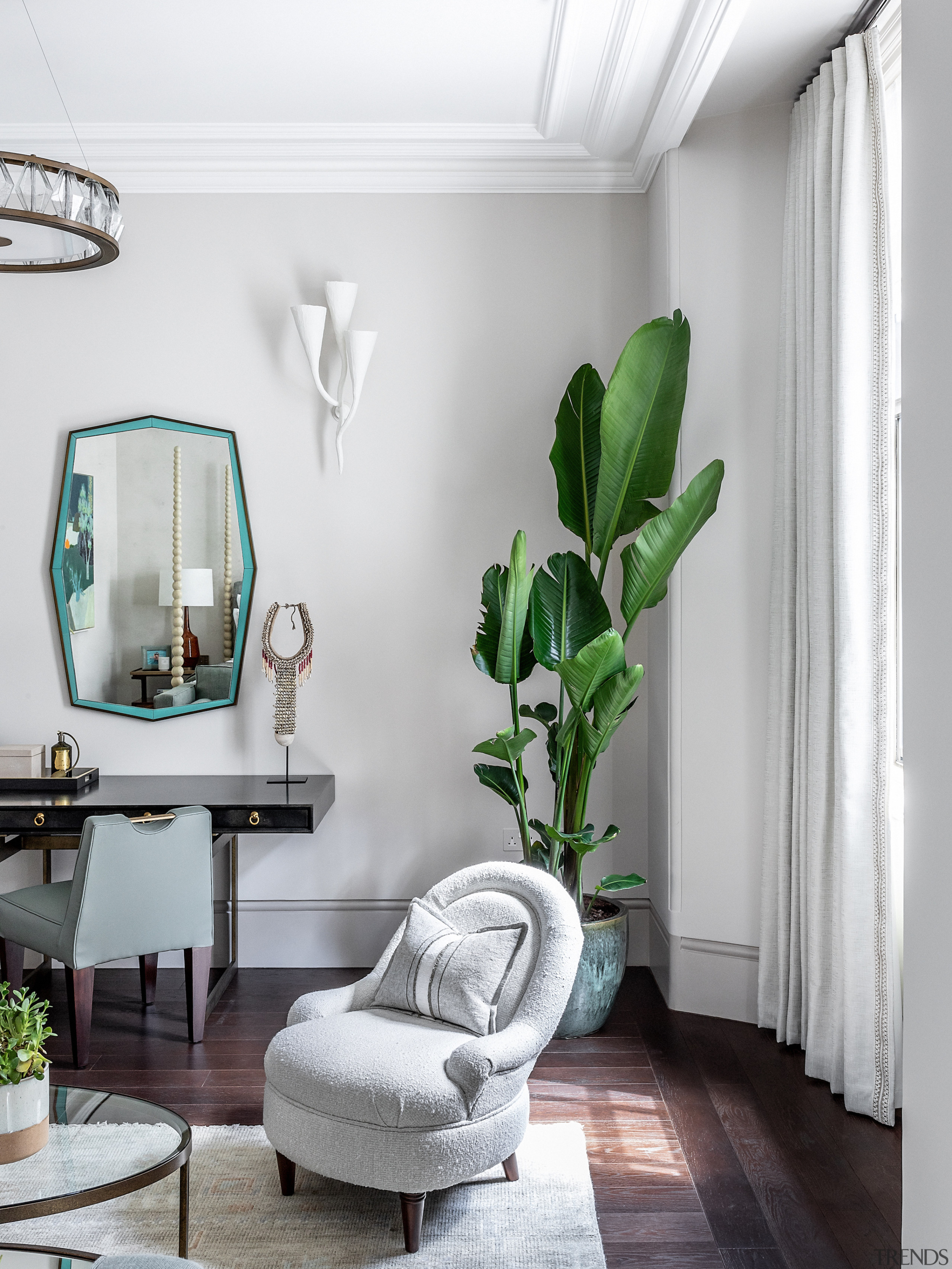 A comfy, lounge-y area in the master bedroom 