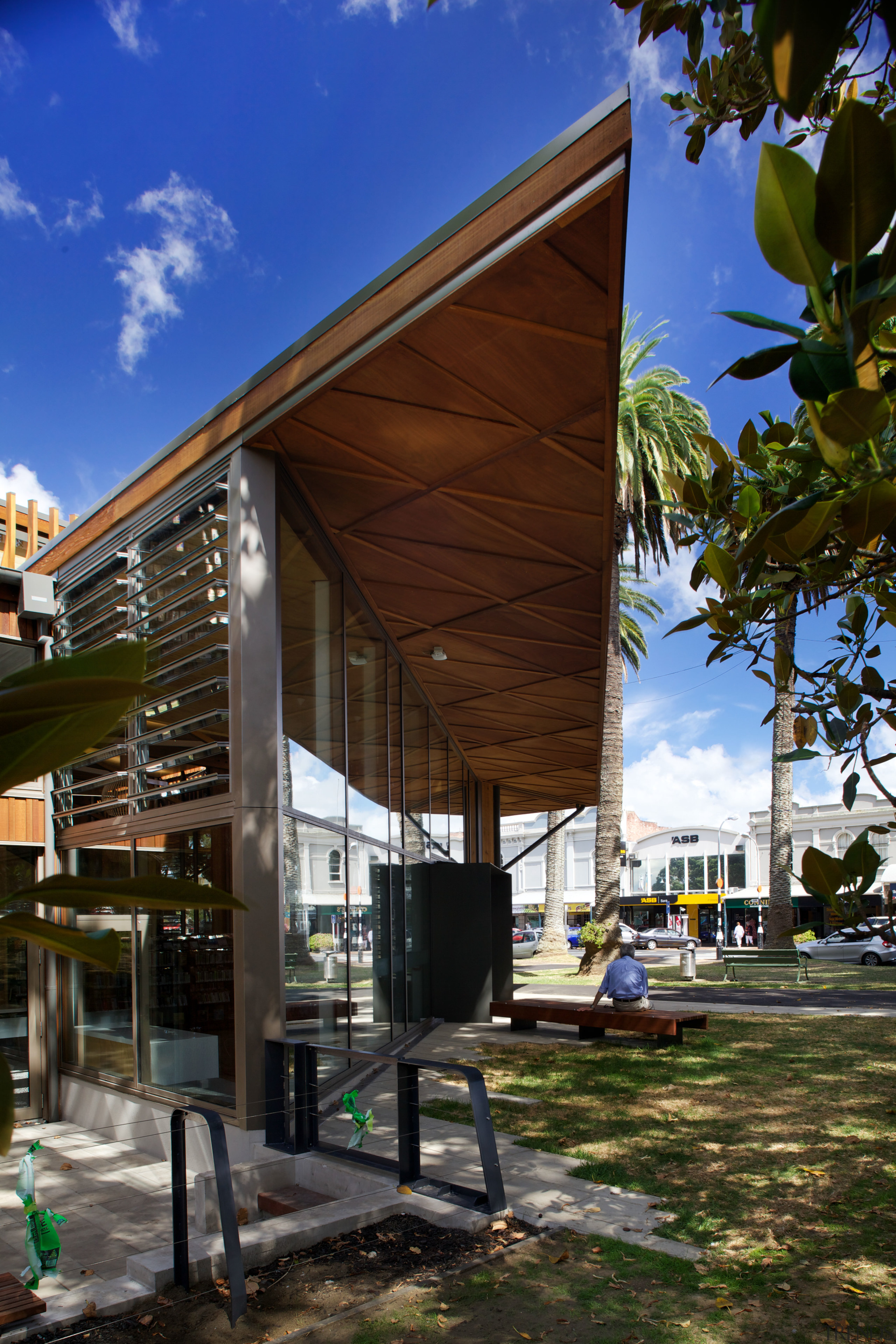 The new Devonport Library designed by Athfield Architects architecture, cottage, home, house, outdoor structure, pavilion, brown