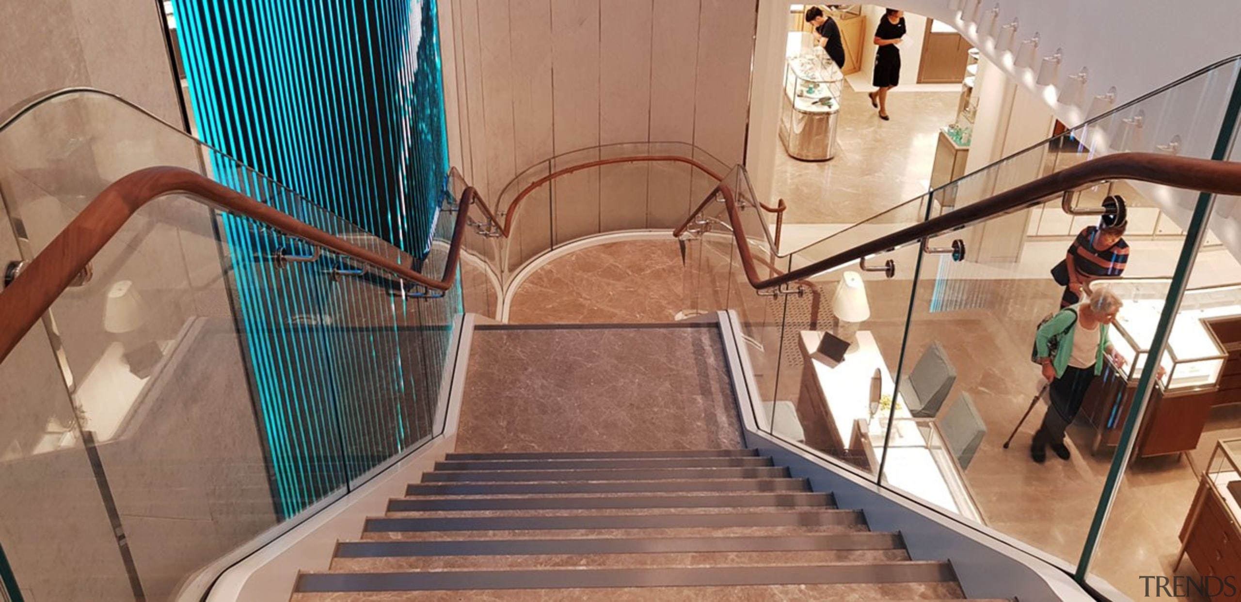 Tiffany Co Sydney 1 - architecture | building architecture, building, handrail, stairs, brown