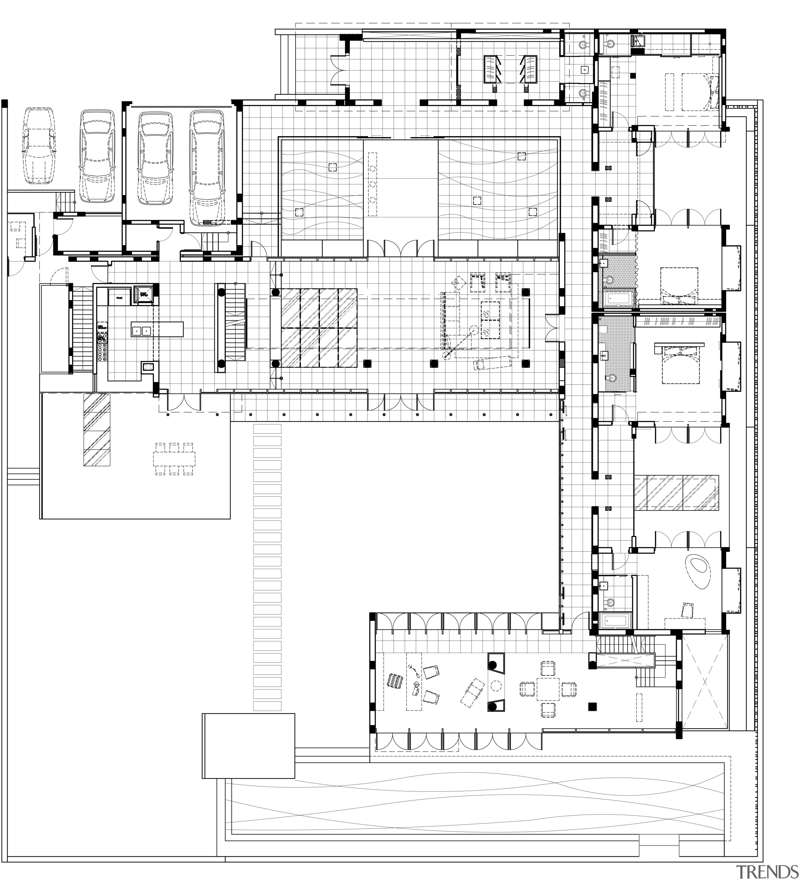View of architectural plans. - View of architectural architecture, area, design, diagram, drawing, elevation, floor plan, font, line, plan, product design, schematic, technical drawing, text, white