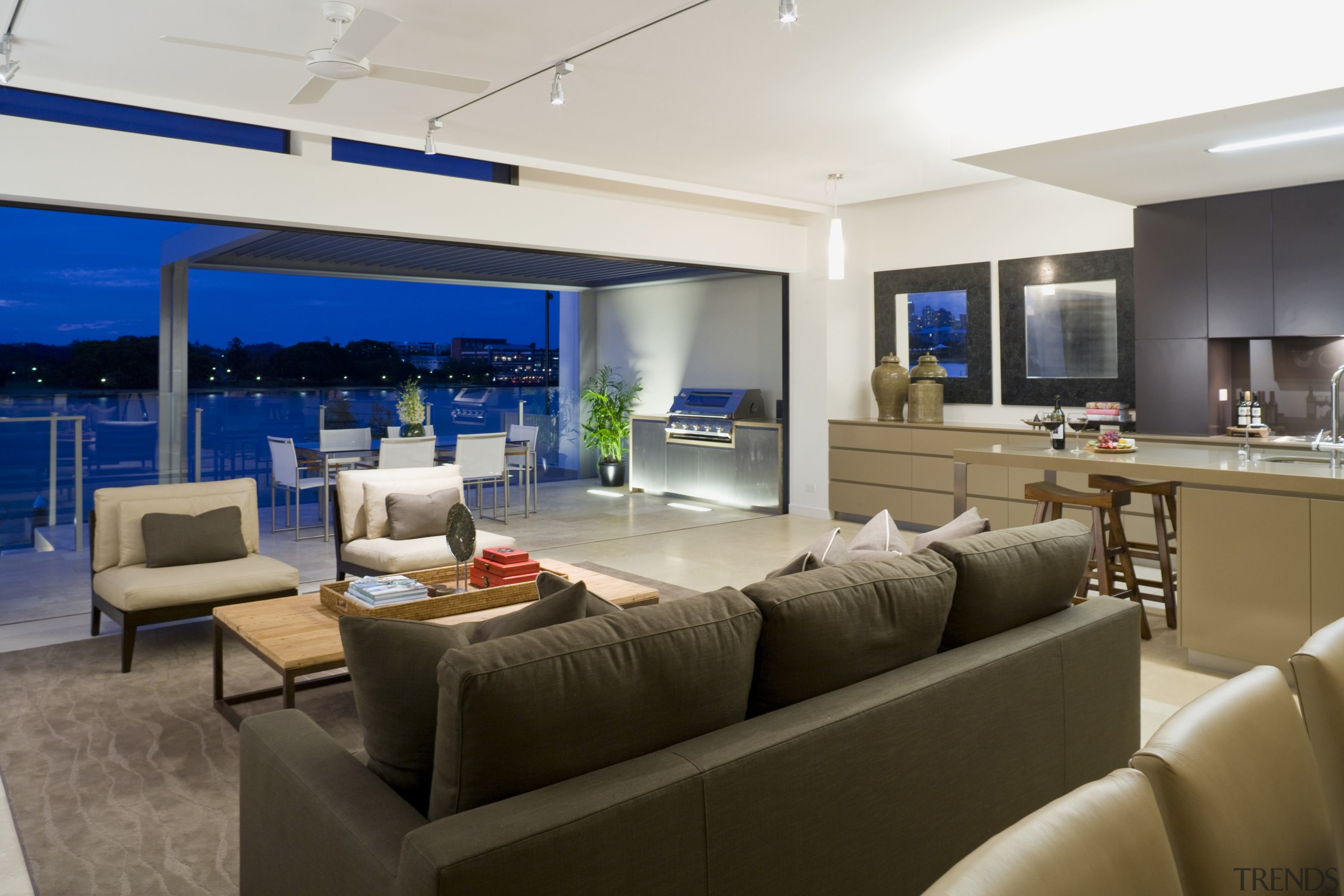 View of the Norman Reach development which is apartment, interior design, living room, penthouse apartment, property, real estate, white, brown