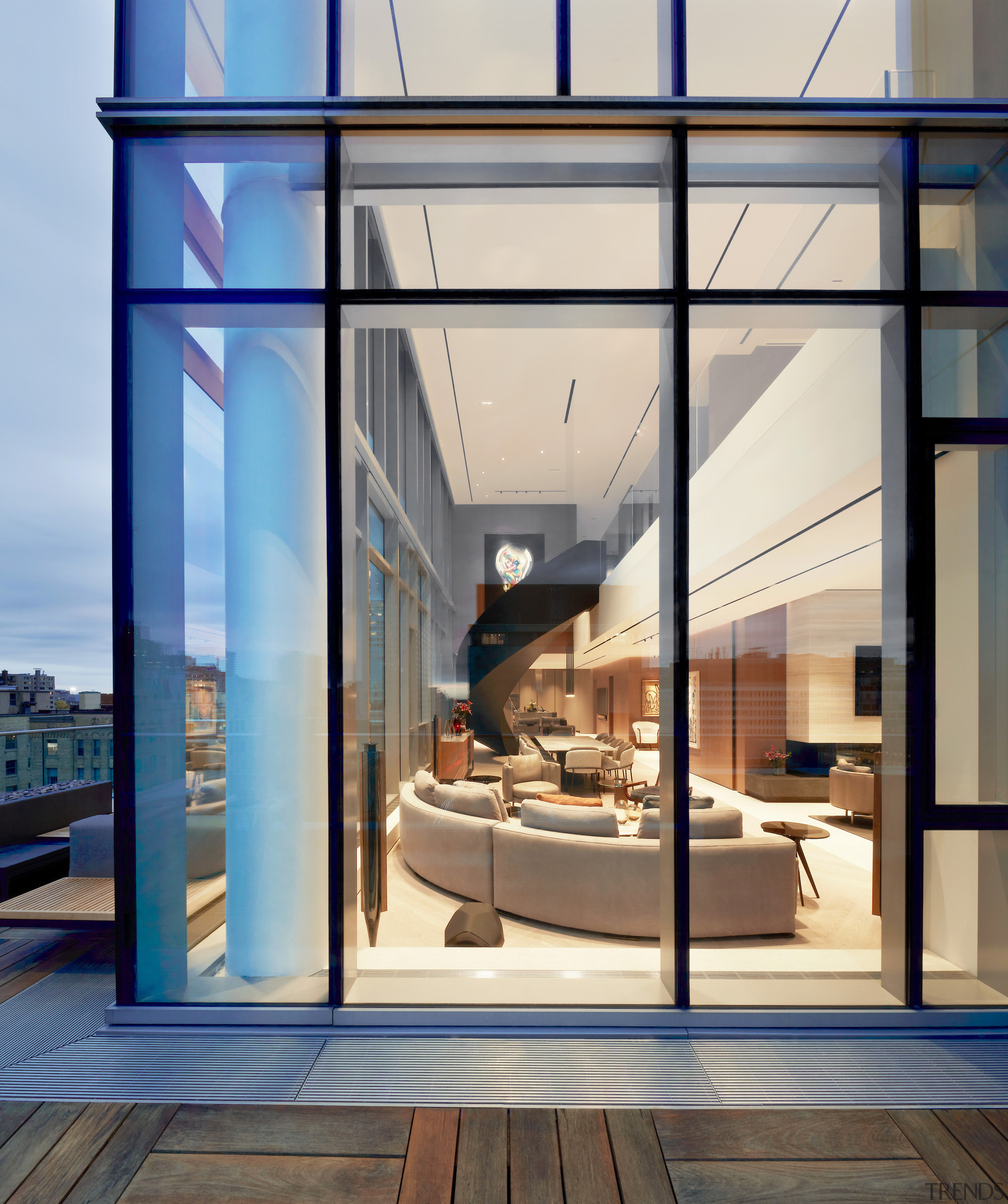 Looking in on ythe august interior from the 