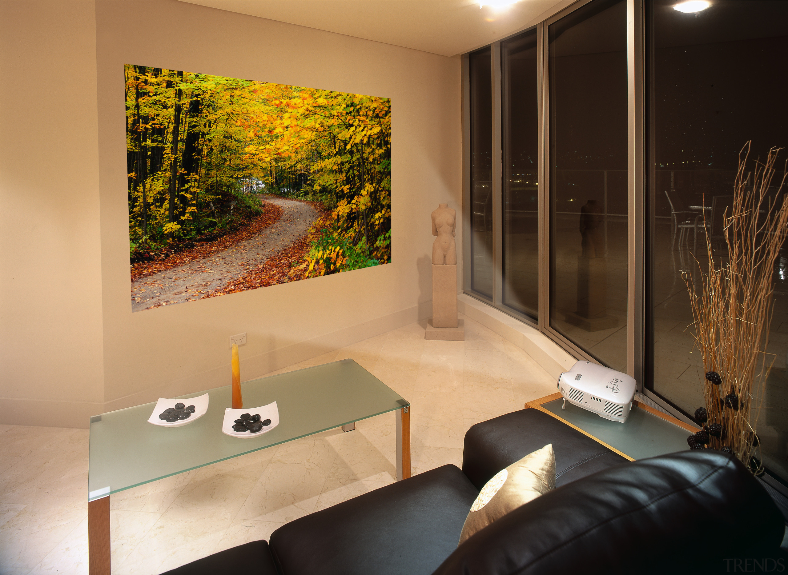 Interior view of living area - Interior view architecture, ceiling, home, house, interior design, room, wall, orange, black