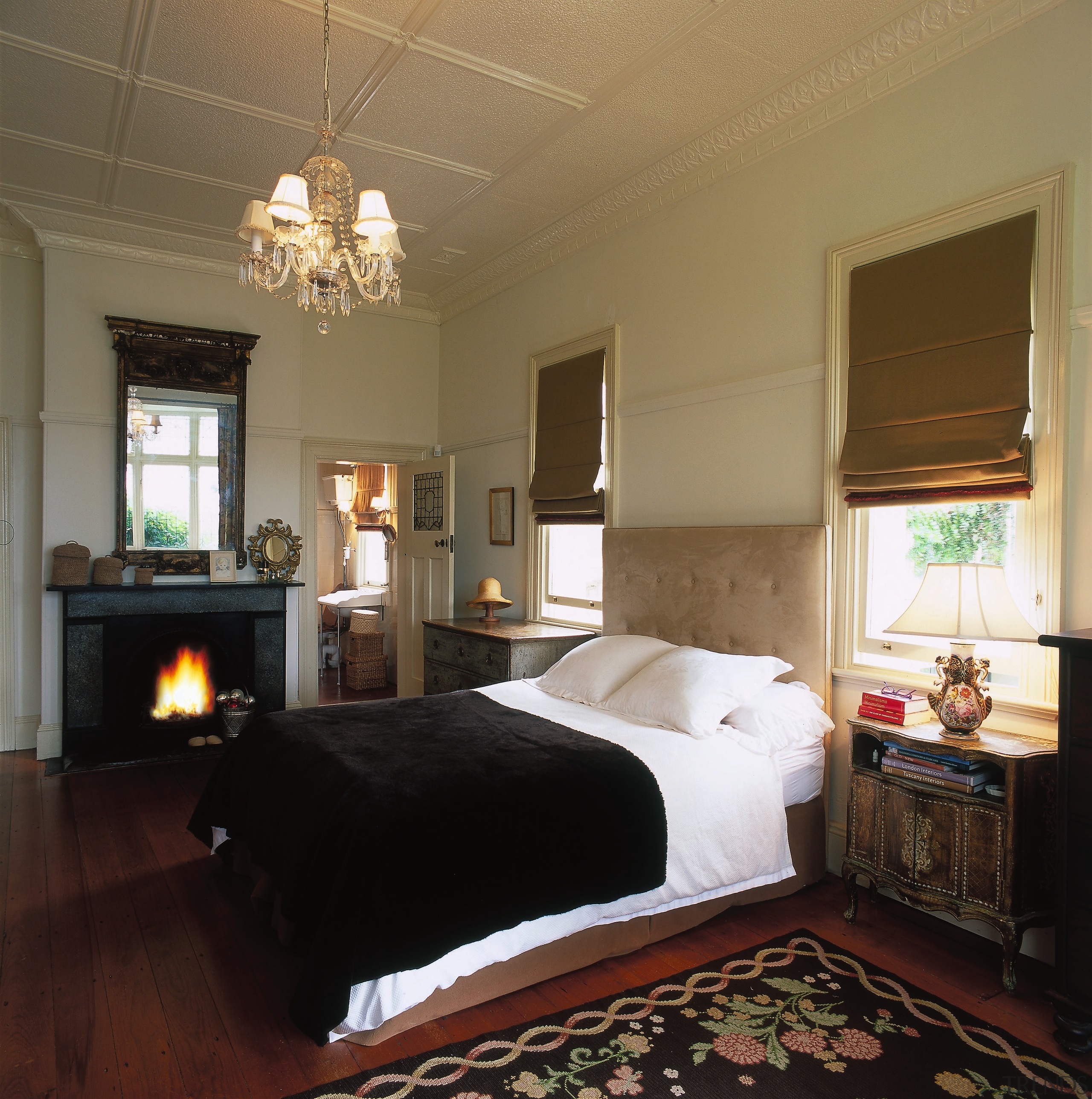 The view of a master bedroom - The bed frame, bedroom, ceiling, estate, floor, home, interior design, real estate, room, window, brown, black