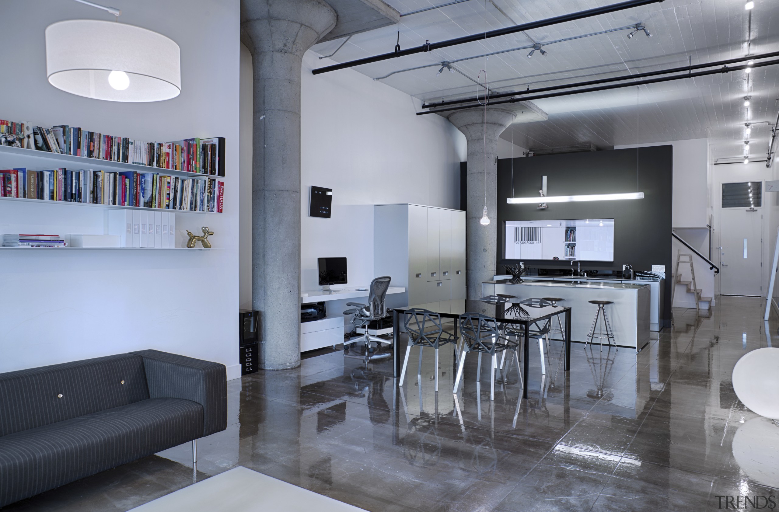 Strength of character  loft makeover by architect architecture, ceiling, interior design, loft, table, gray