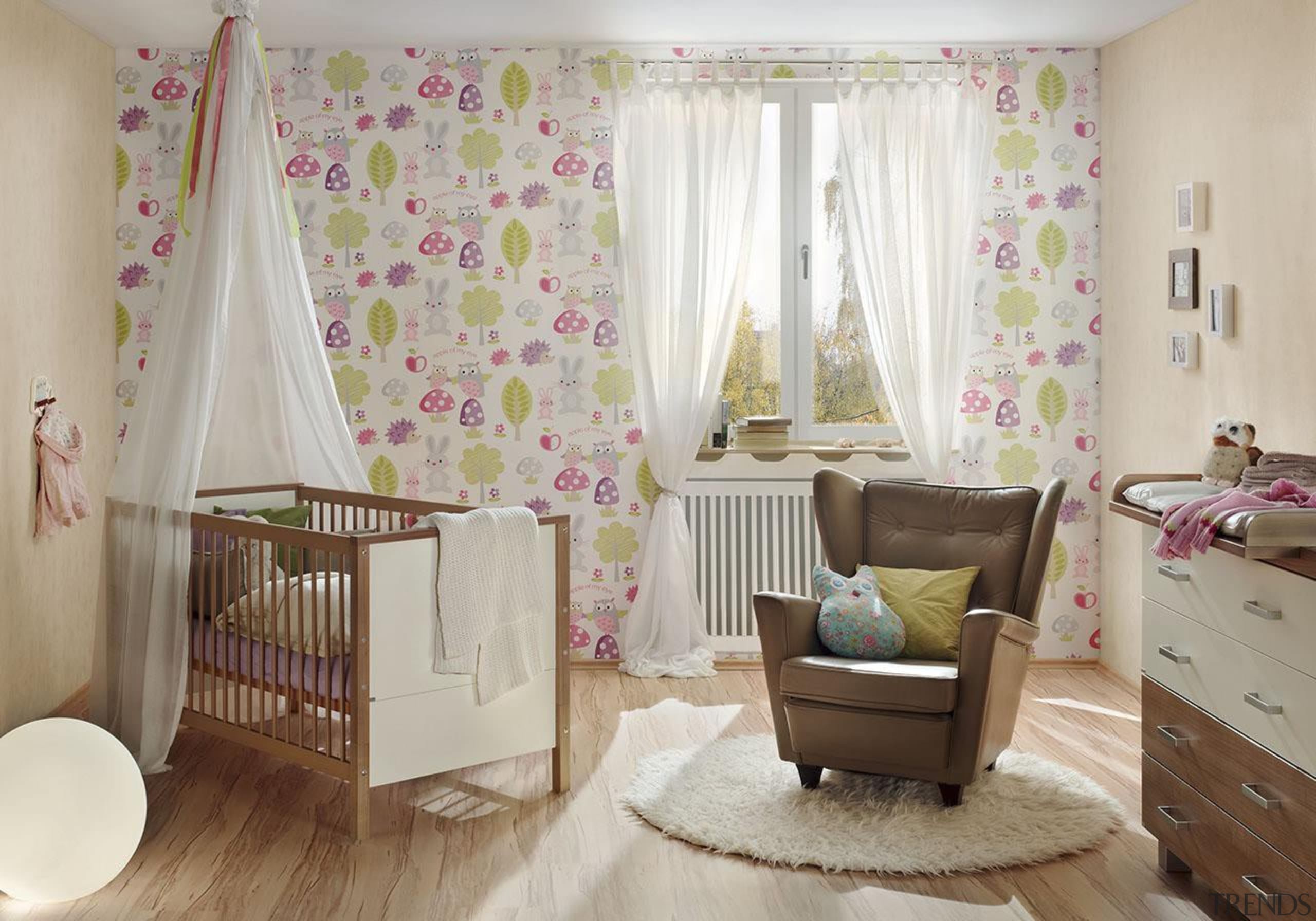 The new Boys and Girls Collection is a bed, bed frame, bed sheet, bedding, bedroom, curtain, decor, floor, home, infant bed, interior design, linens, nursery, product, real estate, room, textile, wall, window, window covering, window treatment, gray