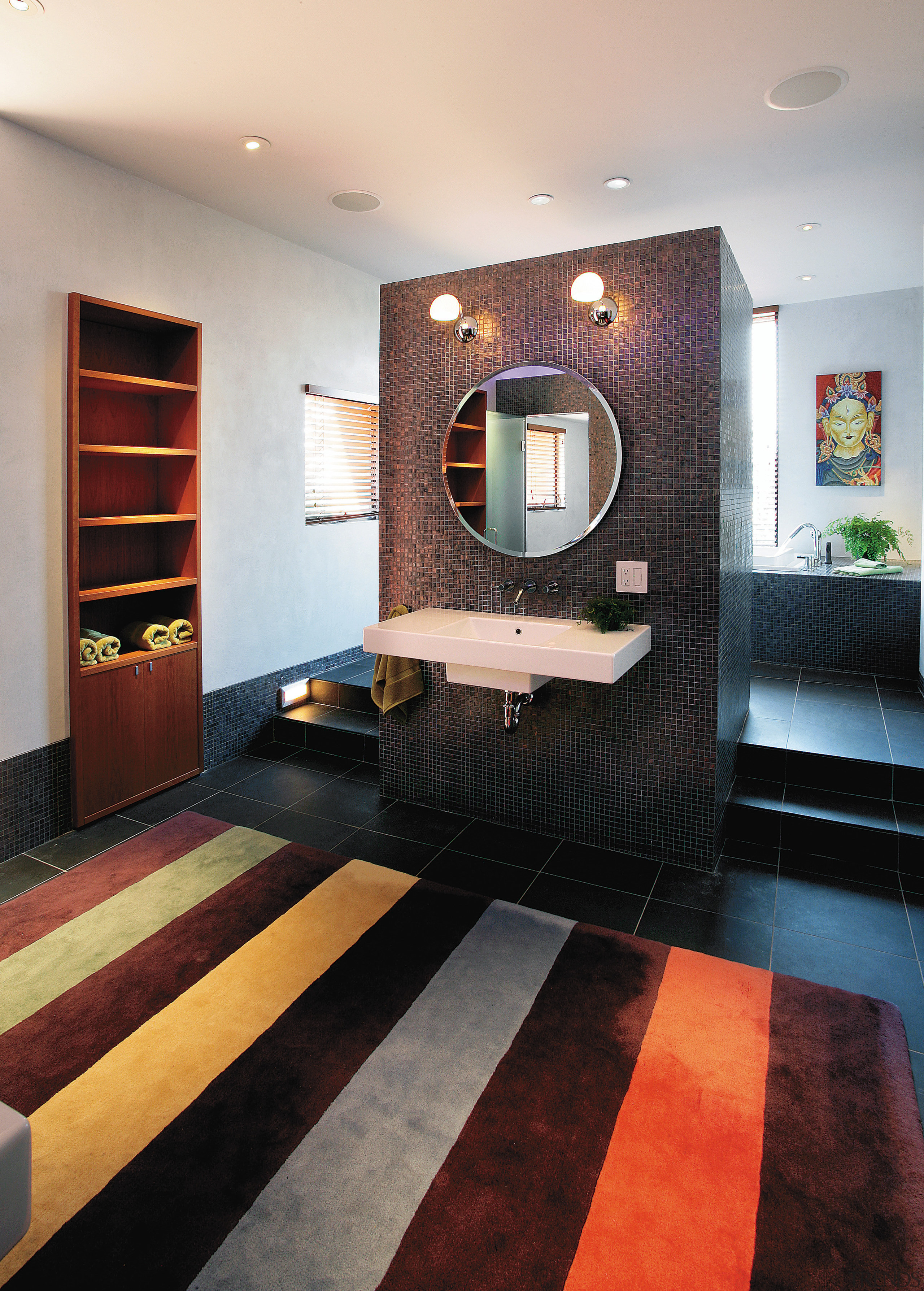 A view of the flooring used within the ceiling, floor, flooring, interior design, living room, lobby, room, wall, gray