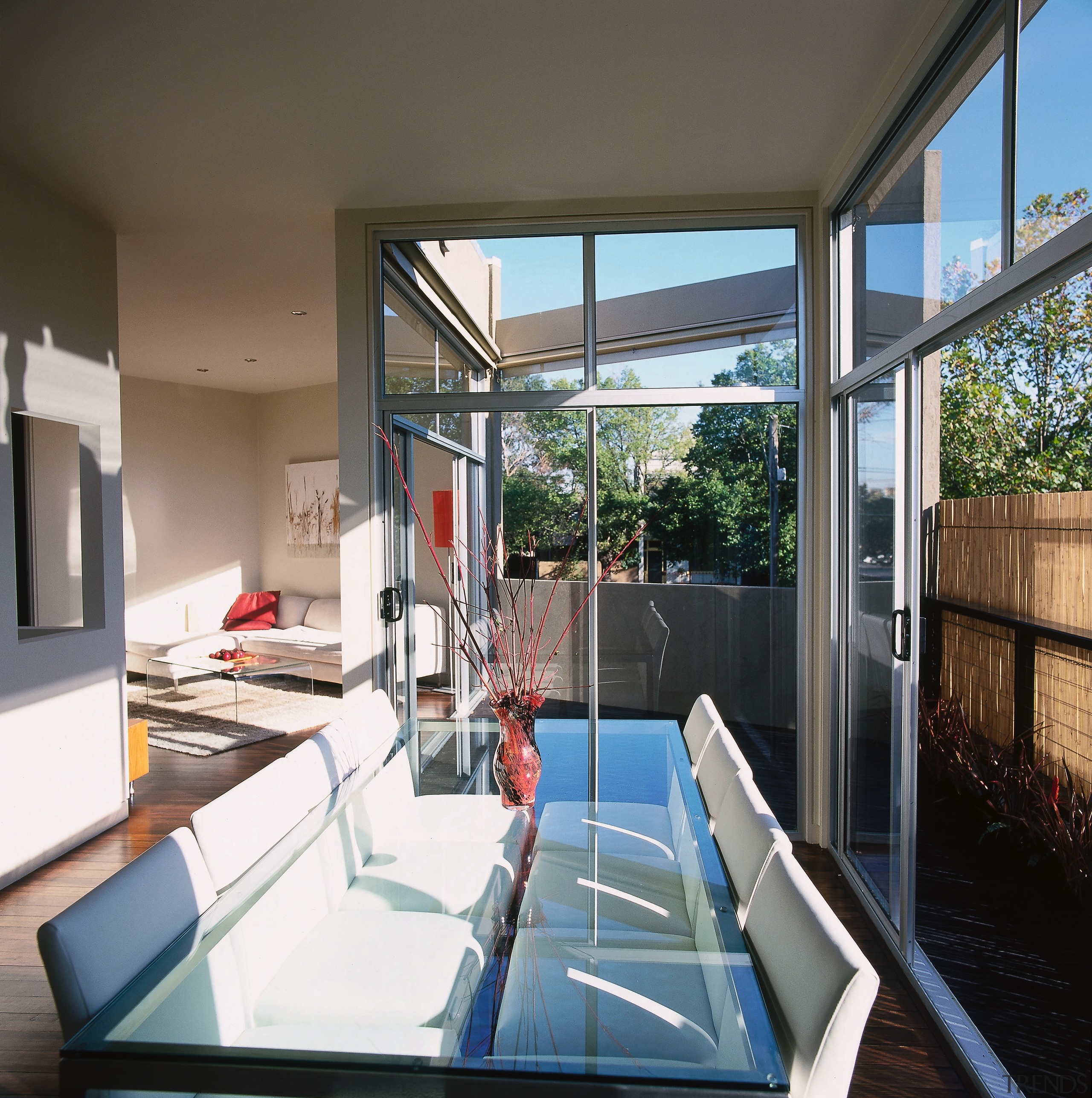 The view of the terrace and lounge, overlooking architecture, daylighting, house, interior design, property, real estate, window, gray, black