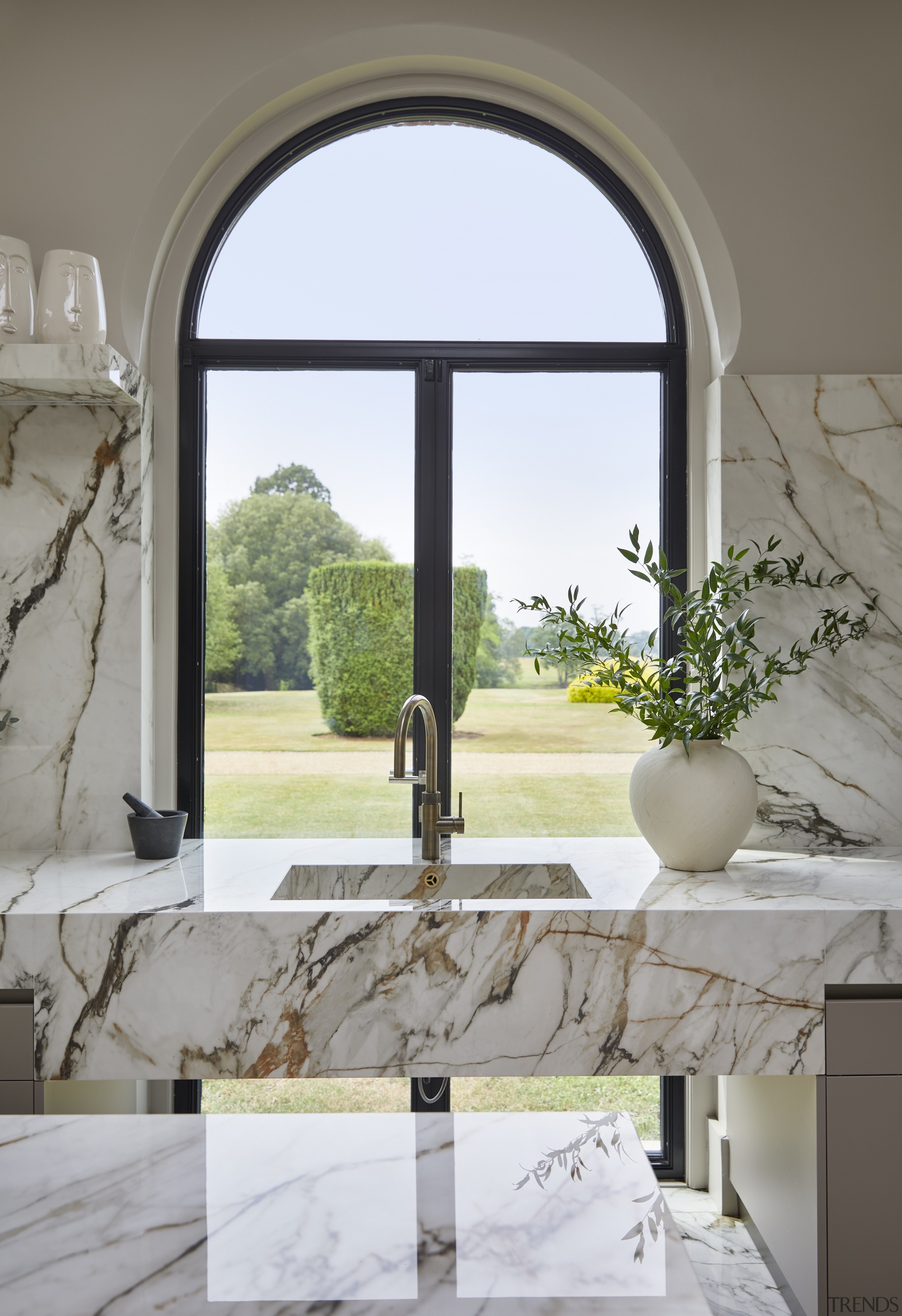 The owner initially requested a natural marble; however, 