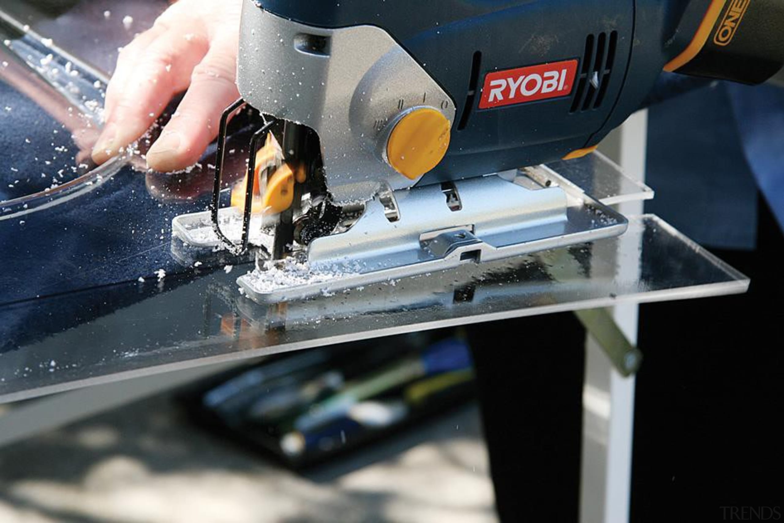 First cut the two sides that sit in machine, black, gray