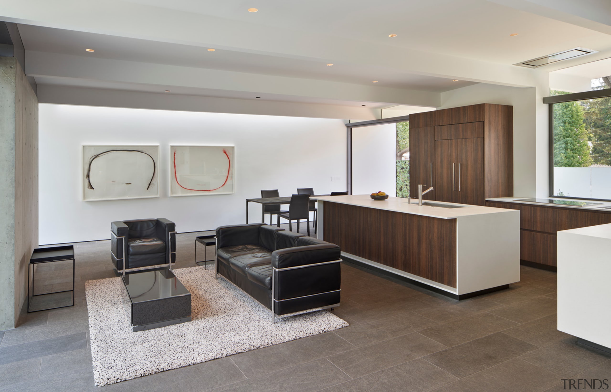 A common space in the expansive reinvented home. 