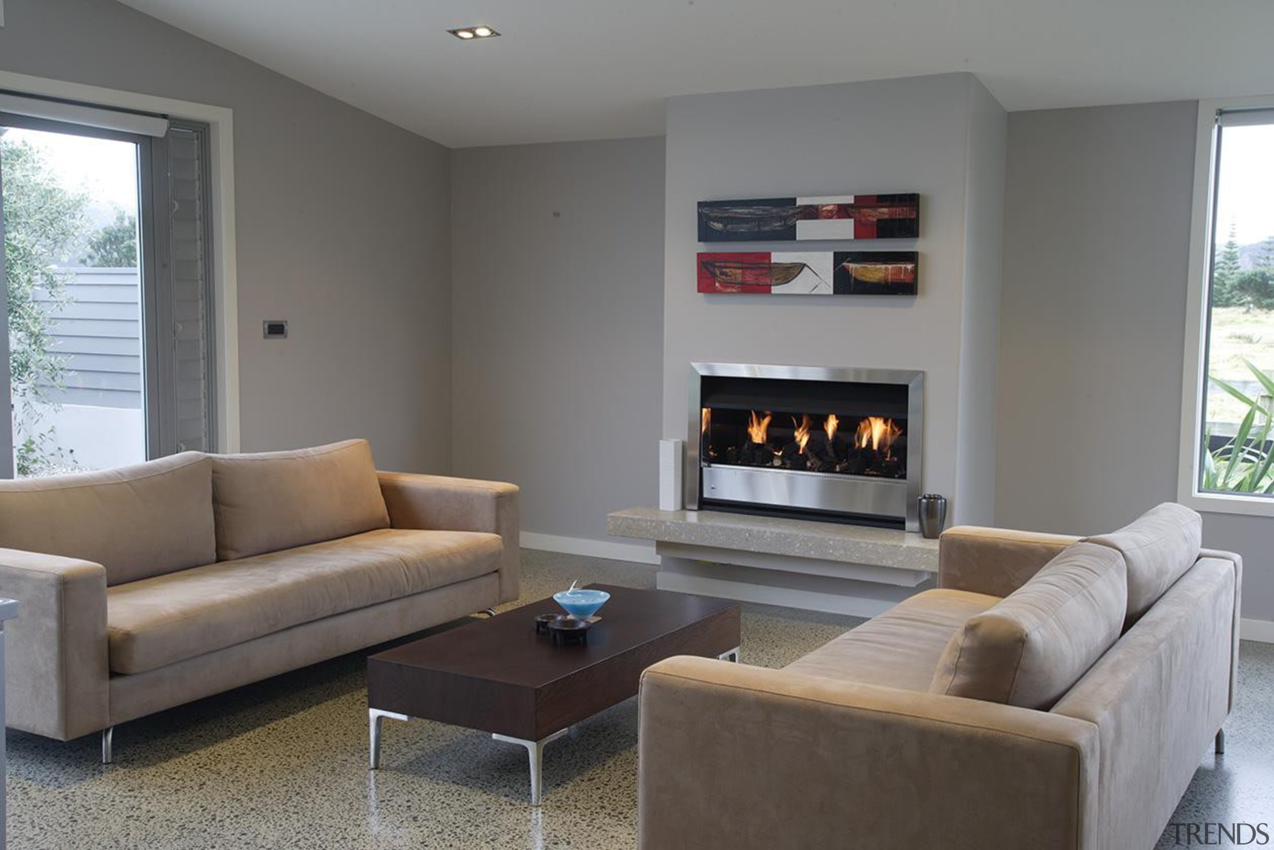 For more information, please visit www.gjgardner.co.nz fireplace, floor, flooring, hearth, interior design, living room, real estate, room, gray