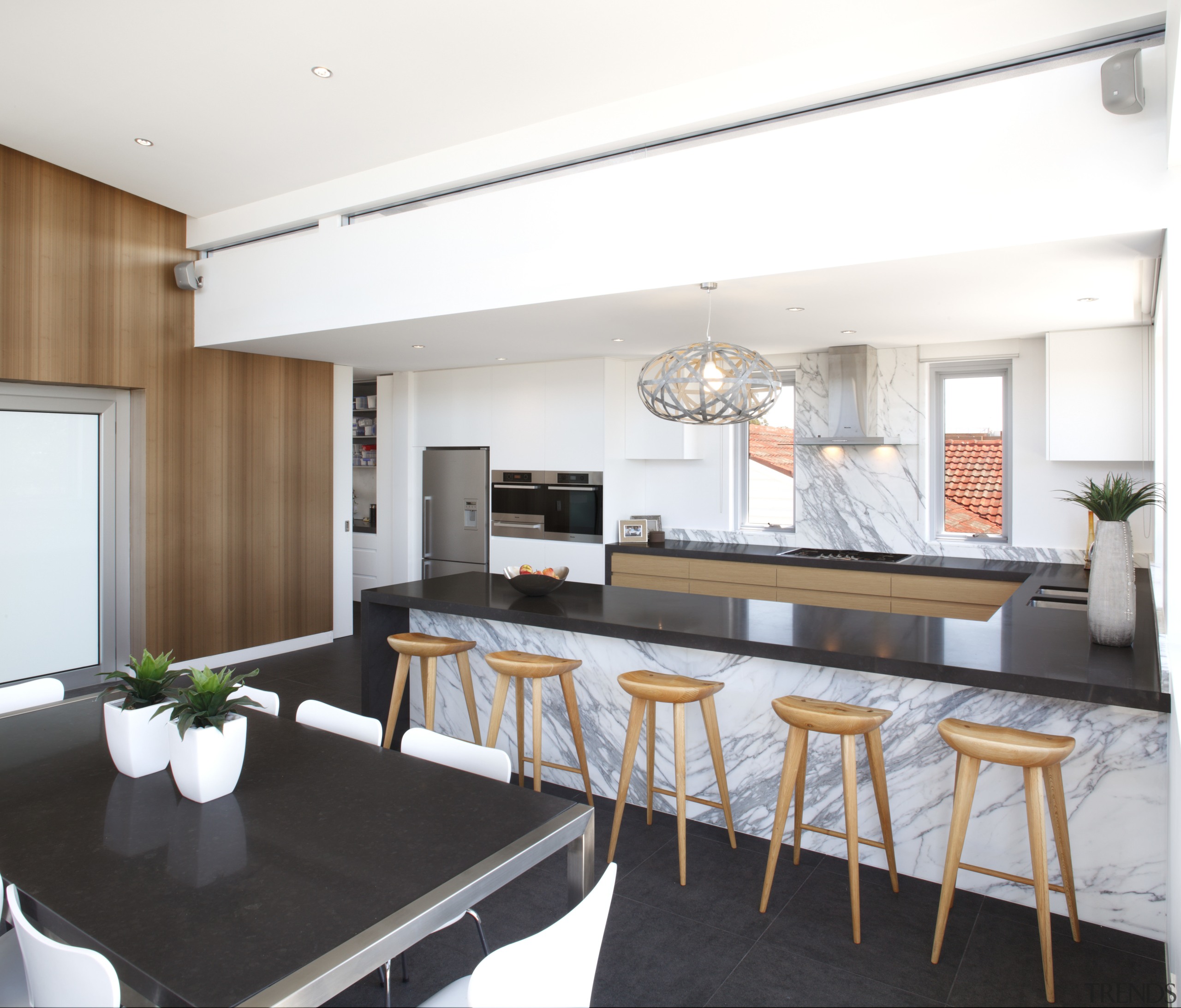 Seen here is a kitchen designed by Wonderful countertop, dining room, interior design, kitchen, real estate, table, white