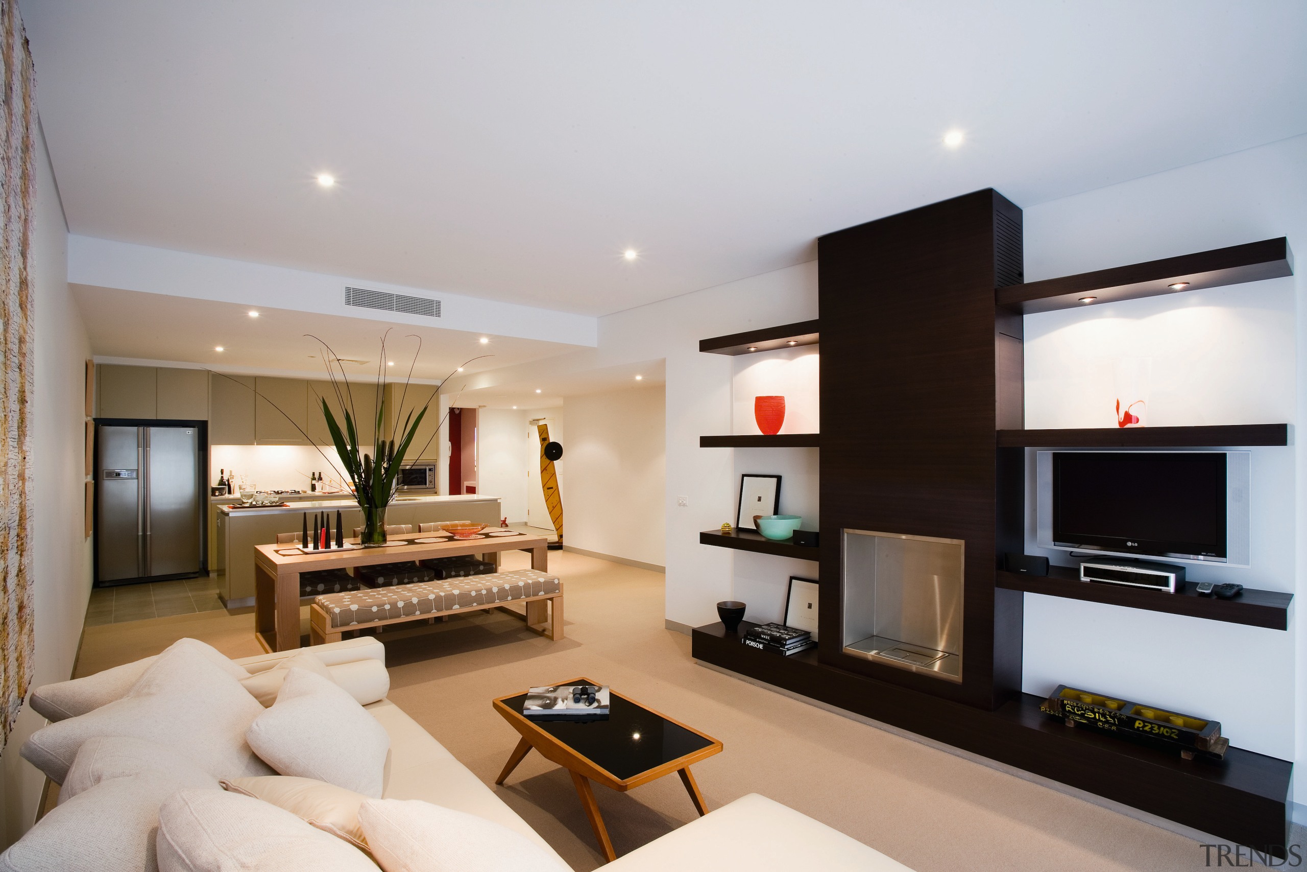 A view of the living areas of an interior design, interior designer, living room, property, real estate, room, gray