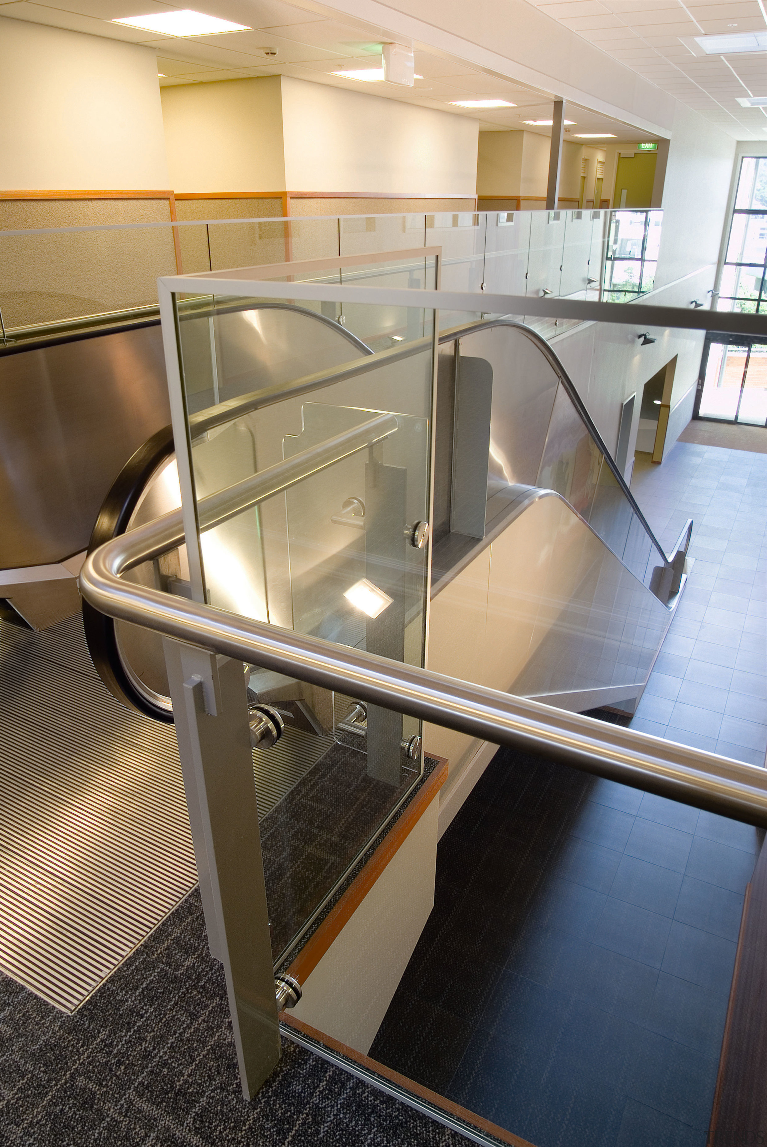 A view of some balustrades by FGS Metalwork. architecture, furniture, glass, product design, table