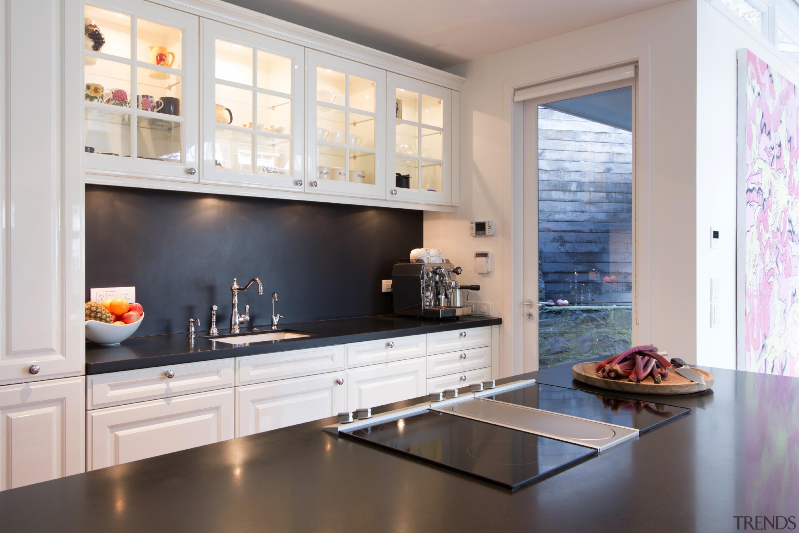 Contemporary technology is combined with timeless aesthetics and cabinetry, countertop, cuisine classique, home, interior design, kitchen, room, window, gray