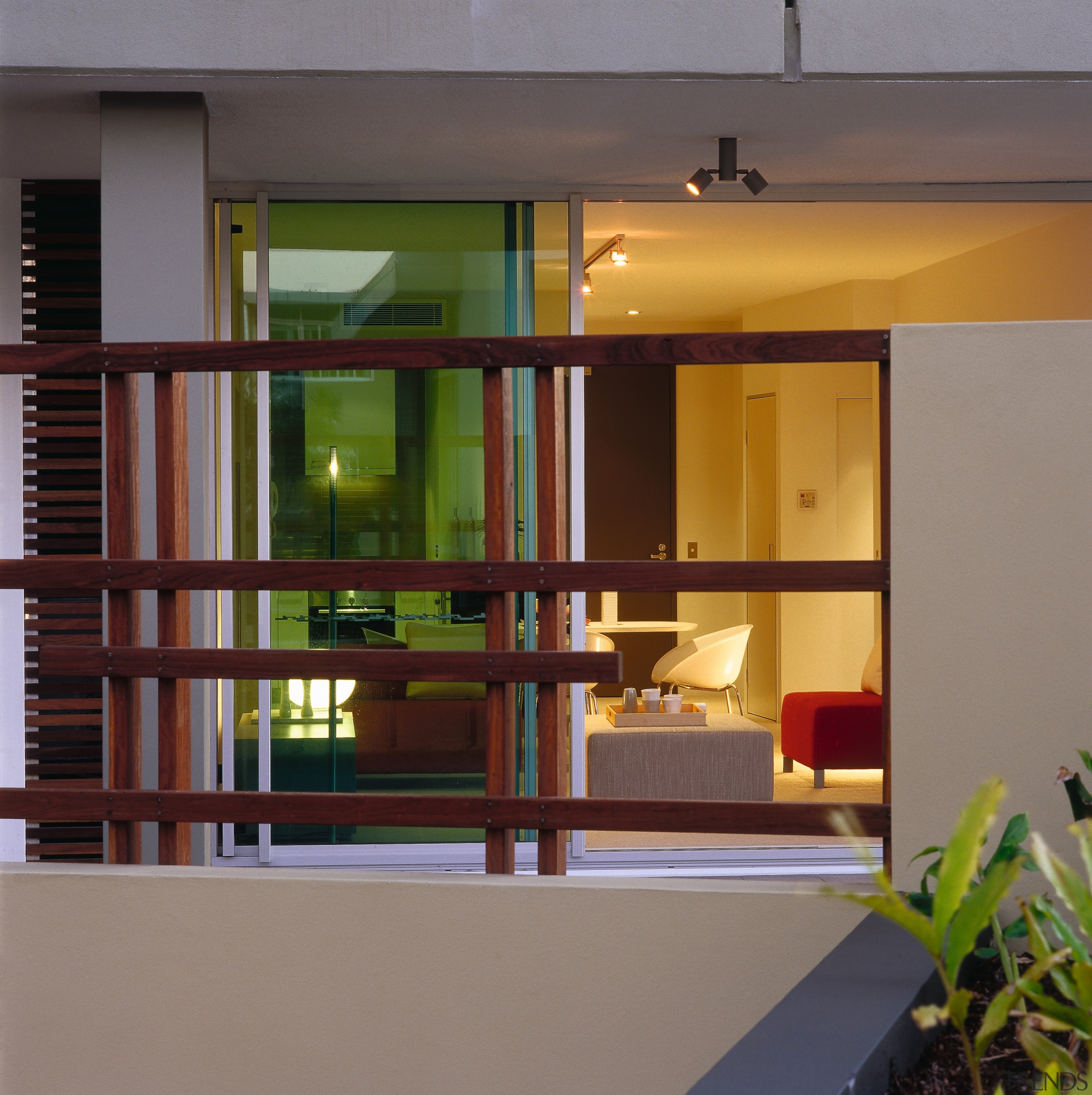 view from the street looking into the aprtmennt architecture, door, glass, home, house, interior design, window, gray