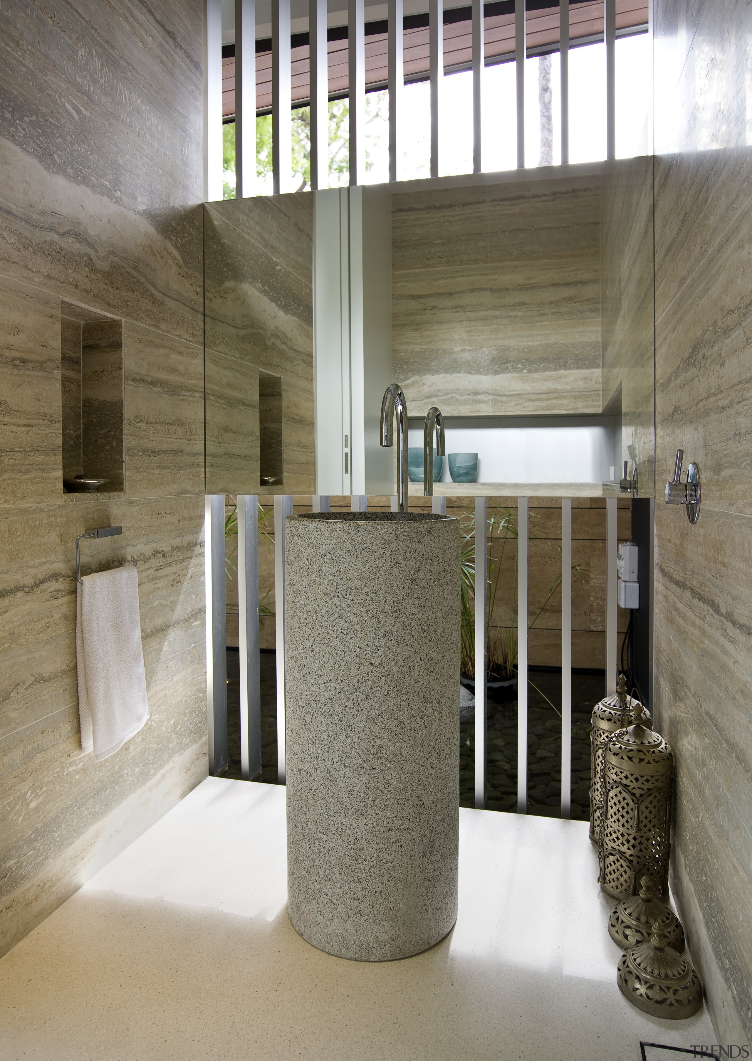 View of the power room with elongated cylindrical architecture, floor, flooring, interior design, product design, brown, gray