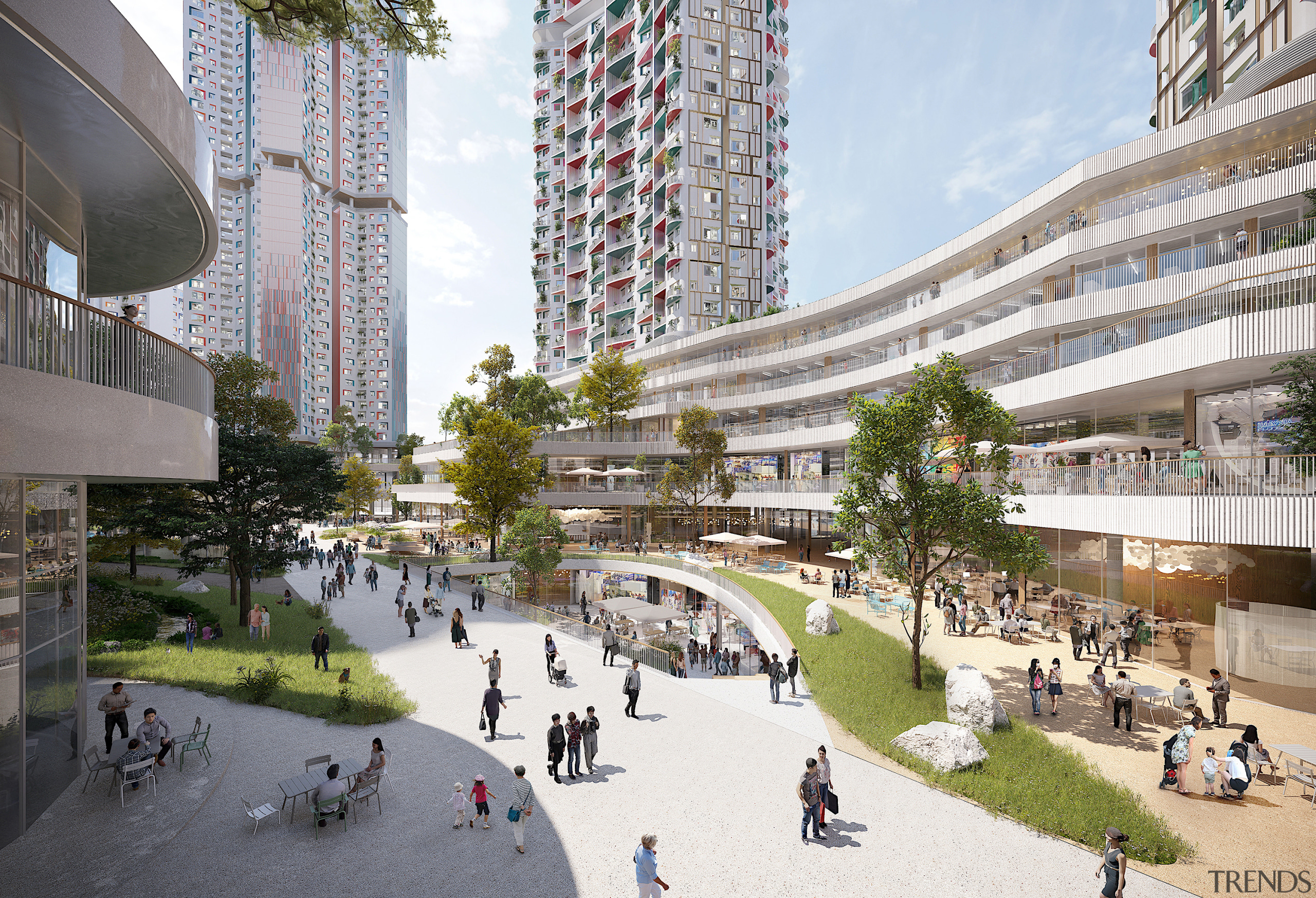 Bridge and underground connections link the site to 