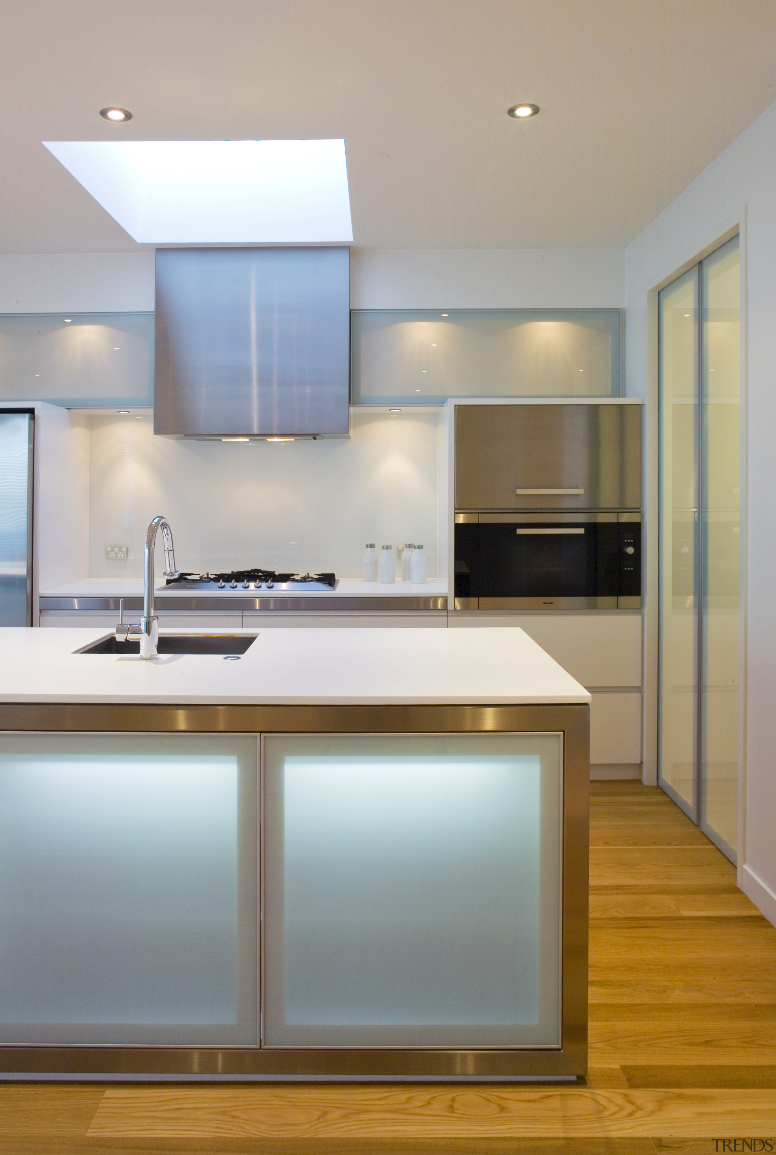 View of kitchen designed by Robyn Labb from architecture, cabinetry, ceiling, countertop, interior design, kitchen, real estate, room, gray