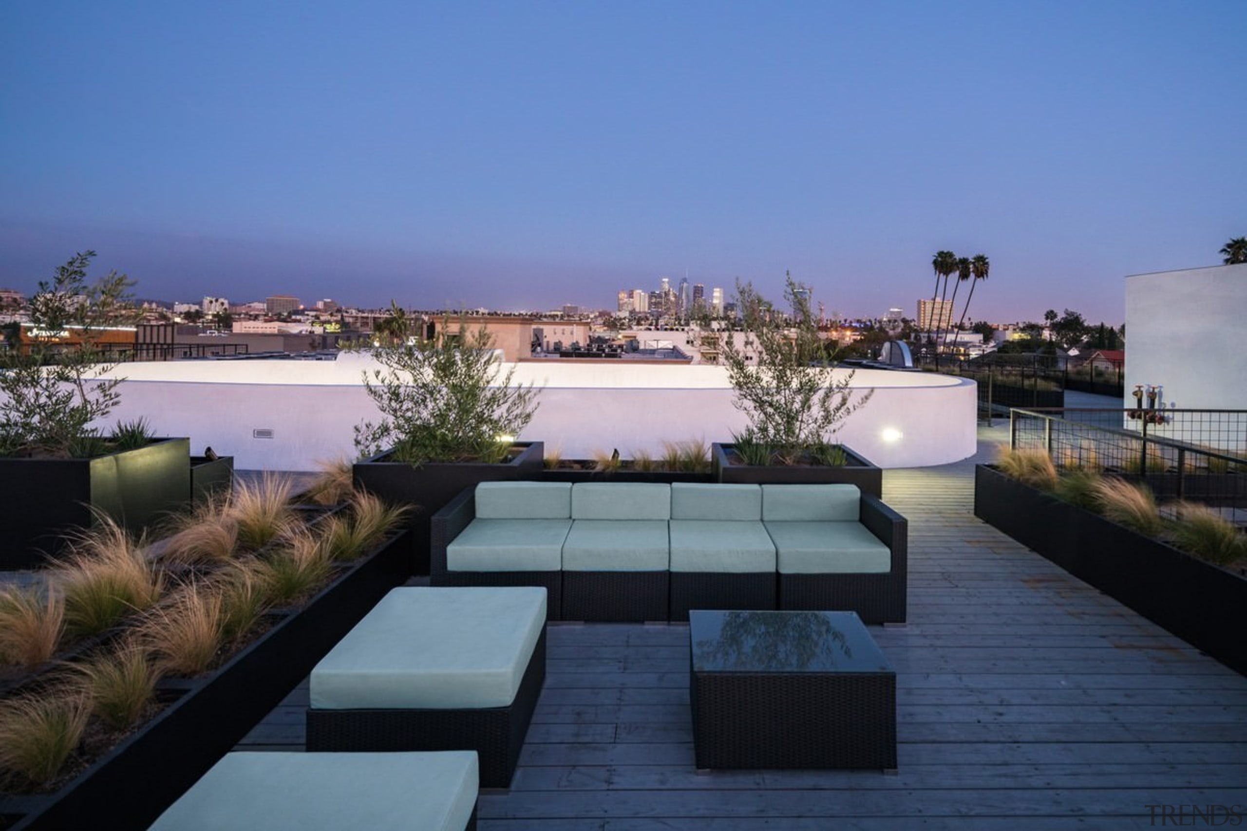 Dusk on the roof - Dusk on the apartment, architecture, condominium, estate, home, house, penthouse apartment, property, real estate, residential area, resort, roof, swimming pool, blue, black