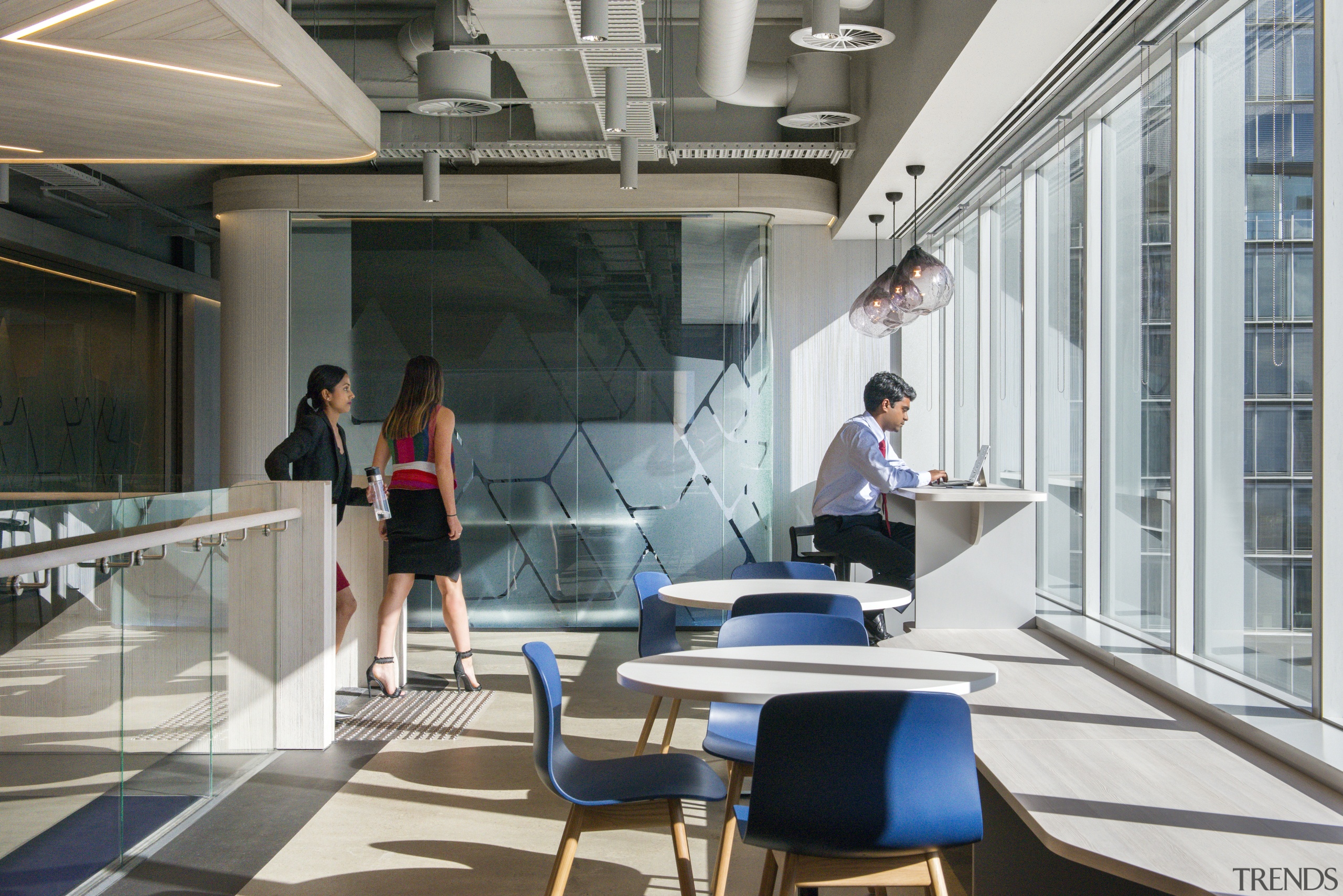 On this Savills office design by Futurespace, the interior design, office, gray