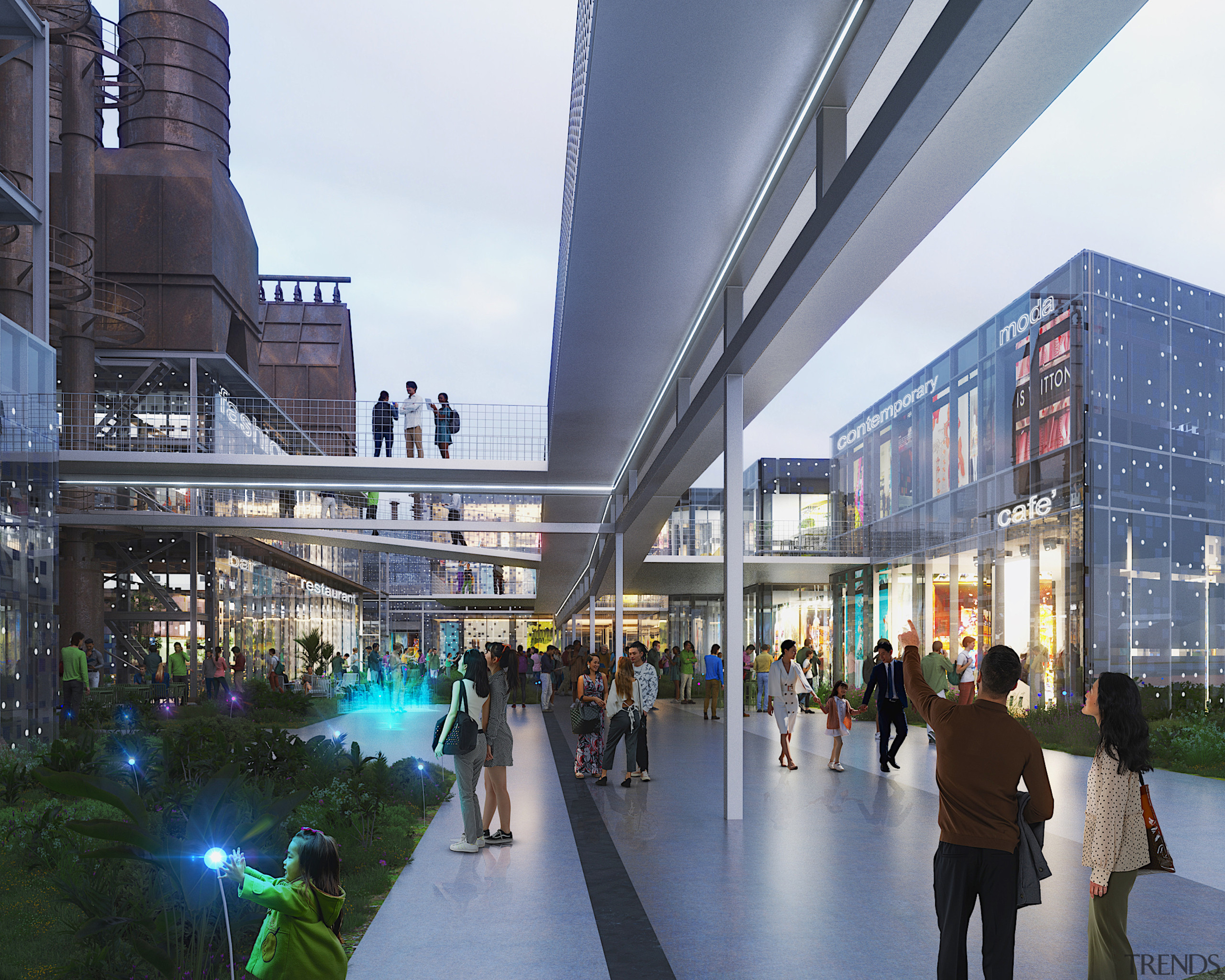 The project includes offices, retail, and a wide 