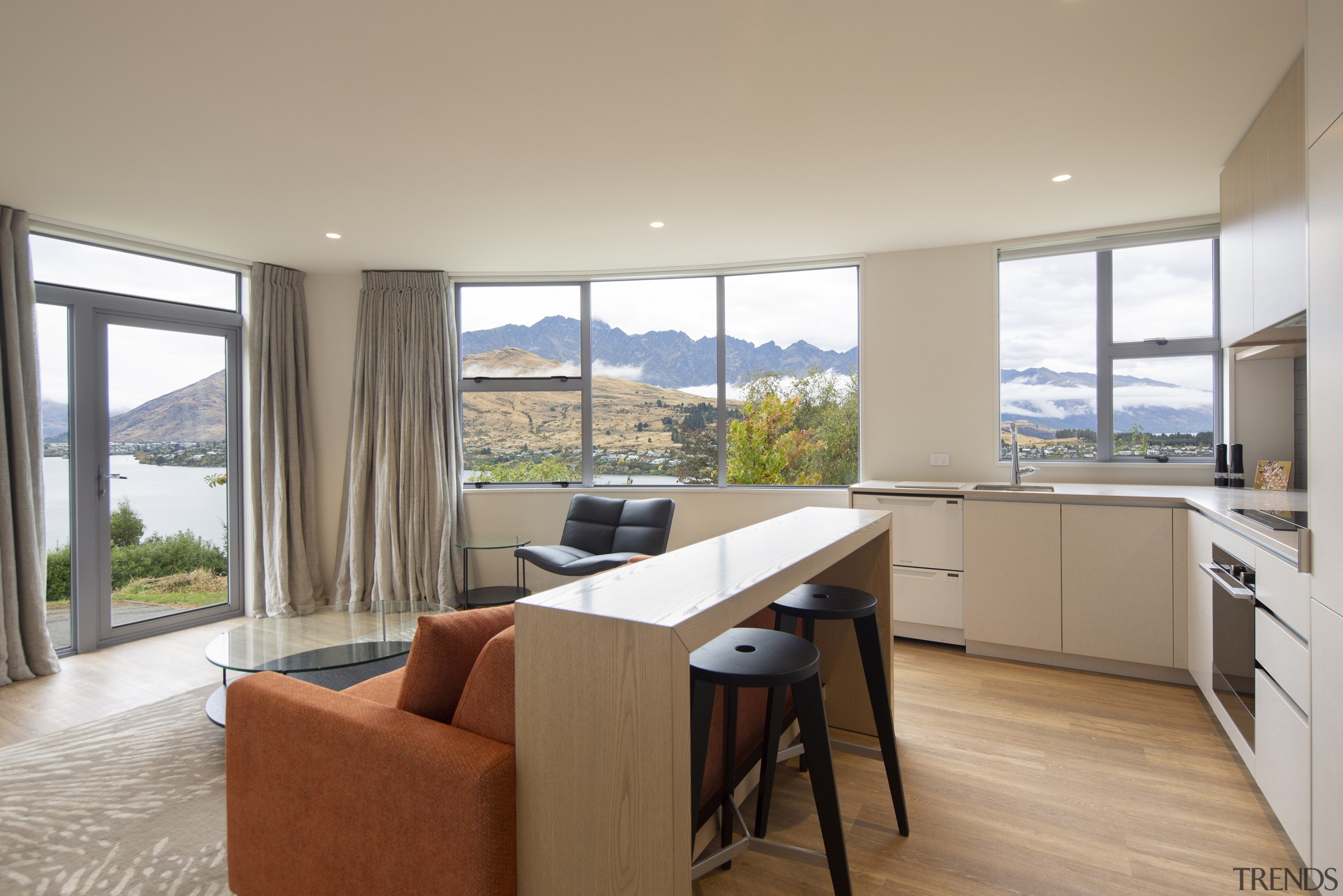 Most rooms take in the pristine alpine setting. 