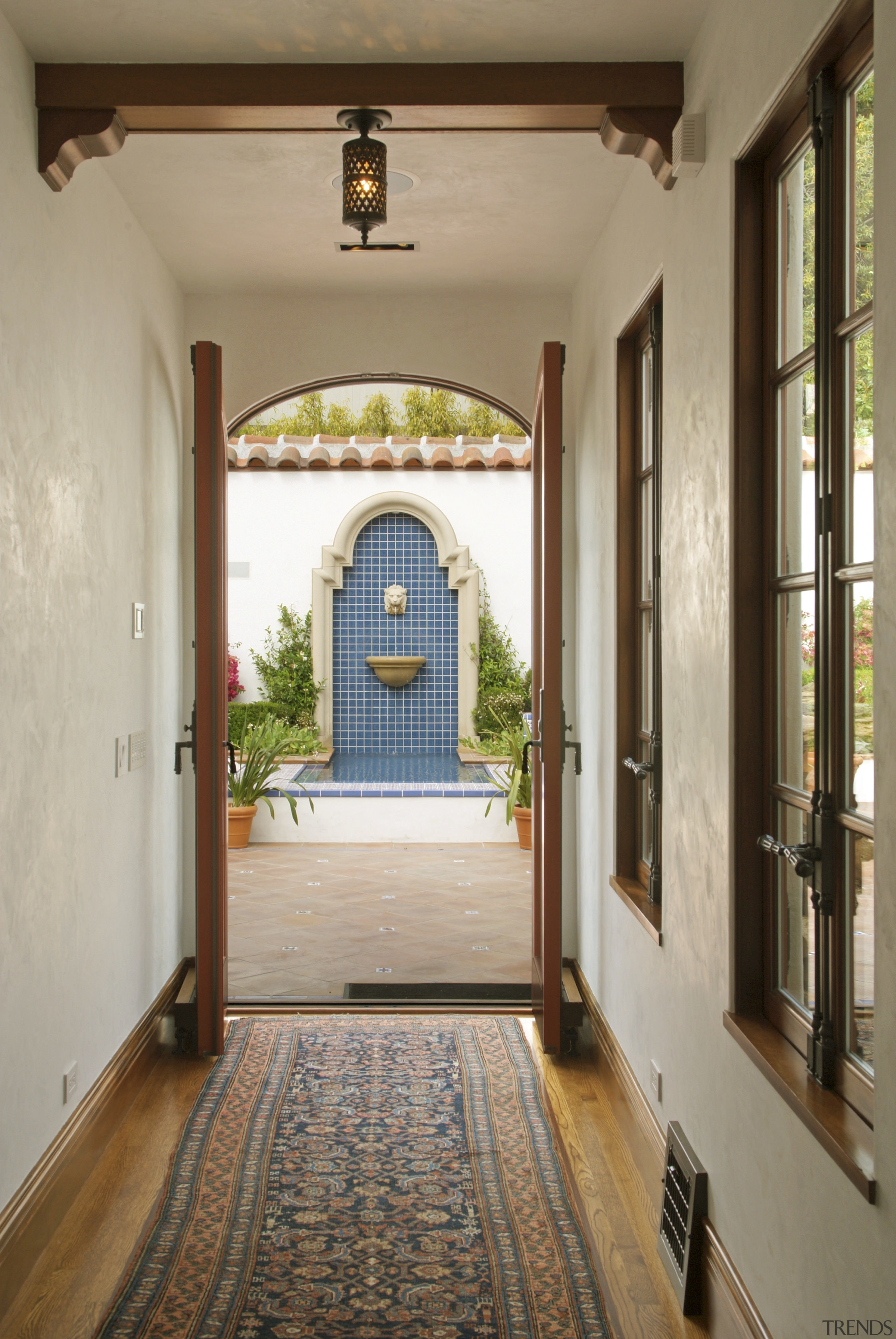 Image of the interior of his spanish designed arch, architecture, ceiling, door, estate, home, house, interior design, property, real estate, window, brown, gray