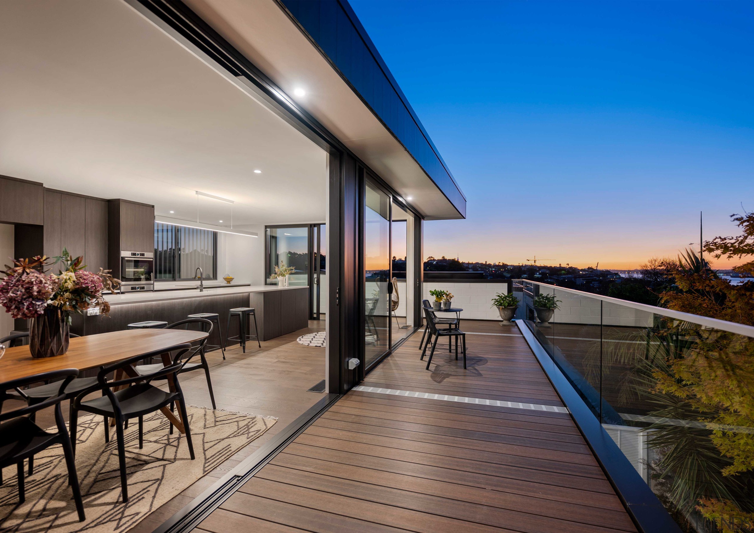 North facing deck looking to spectacular sea views. 