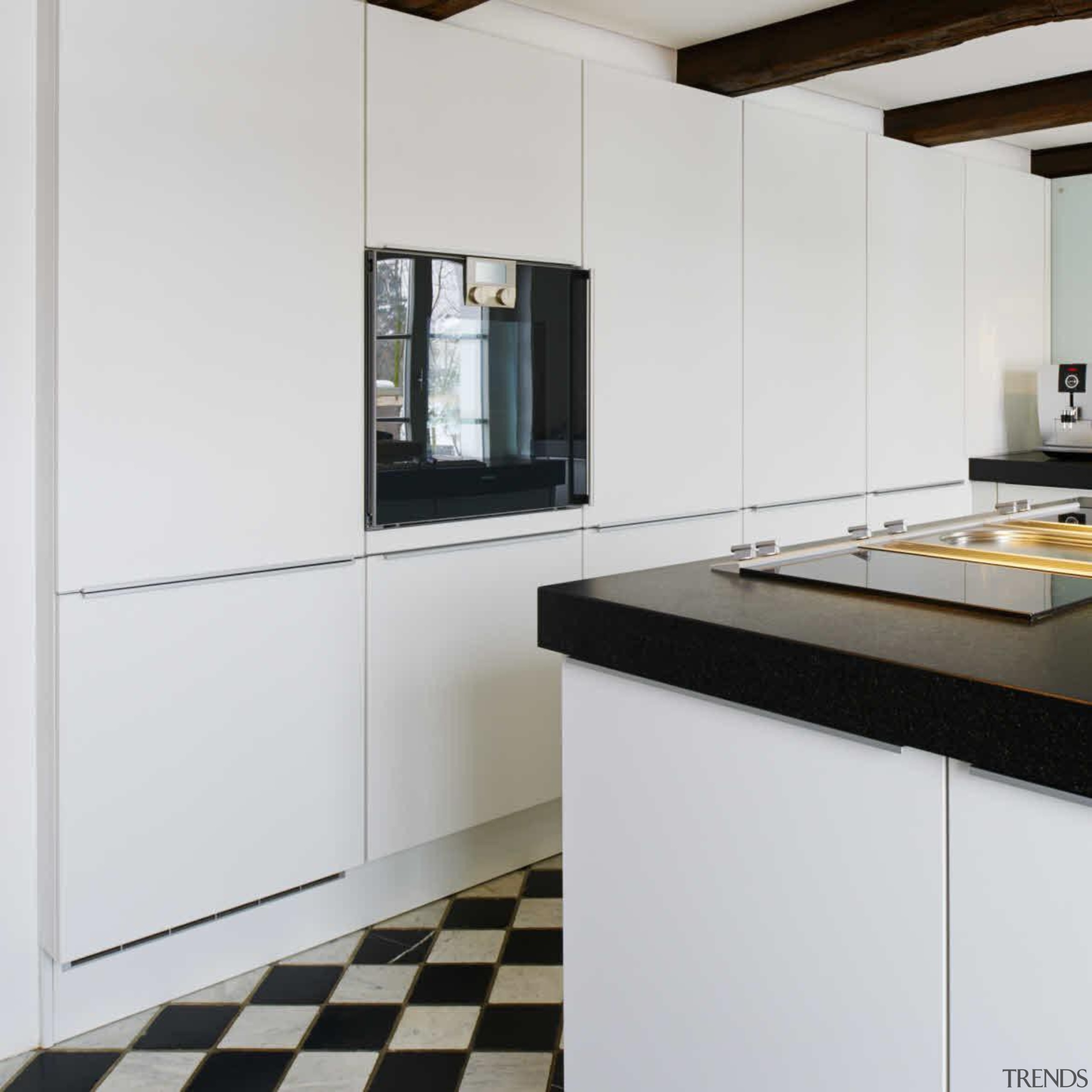 Black and White Kitchen IdeasFor more information, please countertop, floor, home appliance, interior design, kitchen, room, white